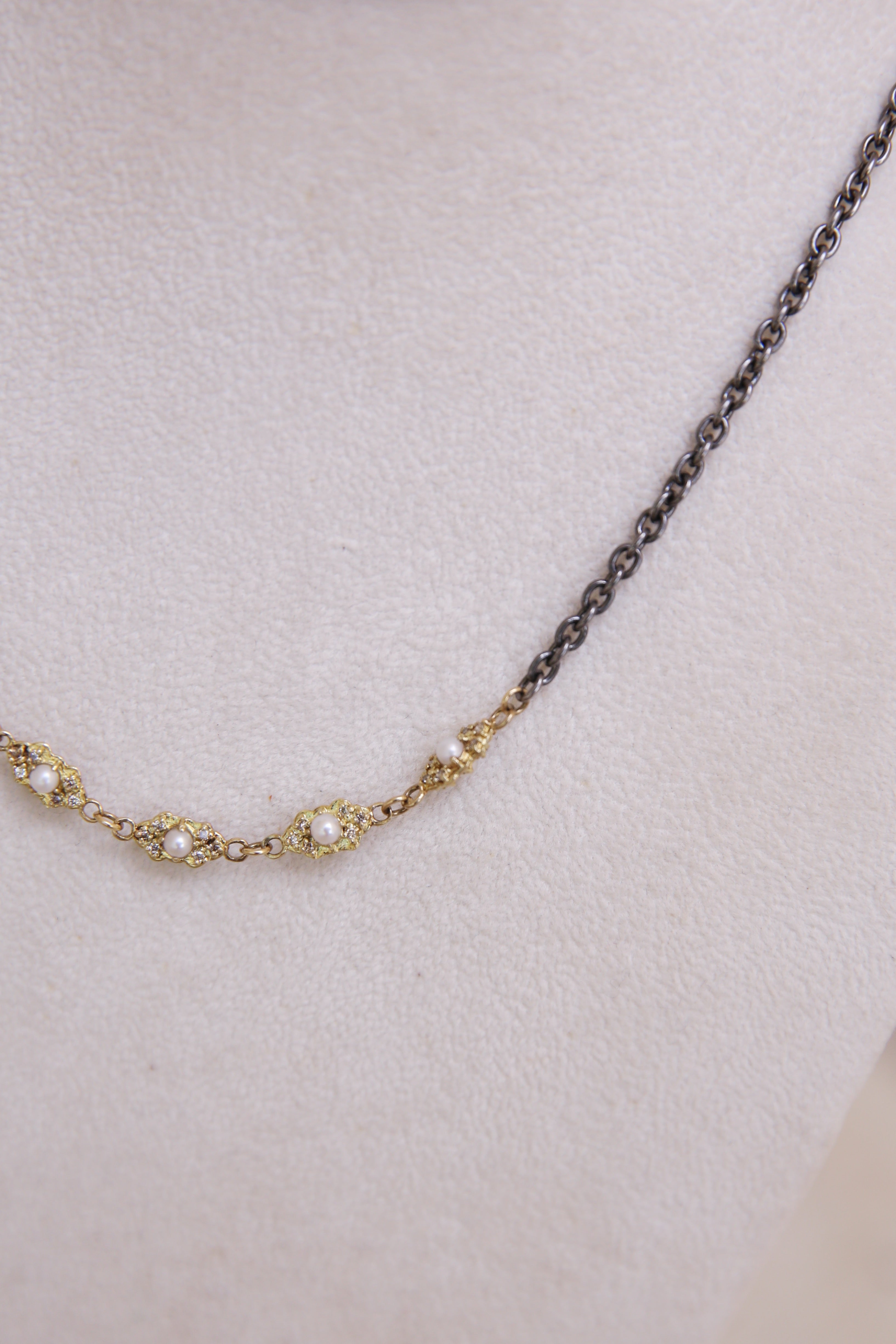 Scroll Stations Chain Link Necklace