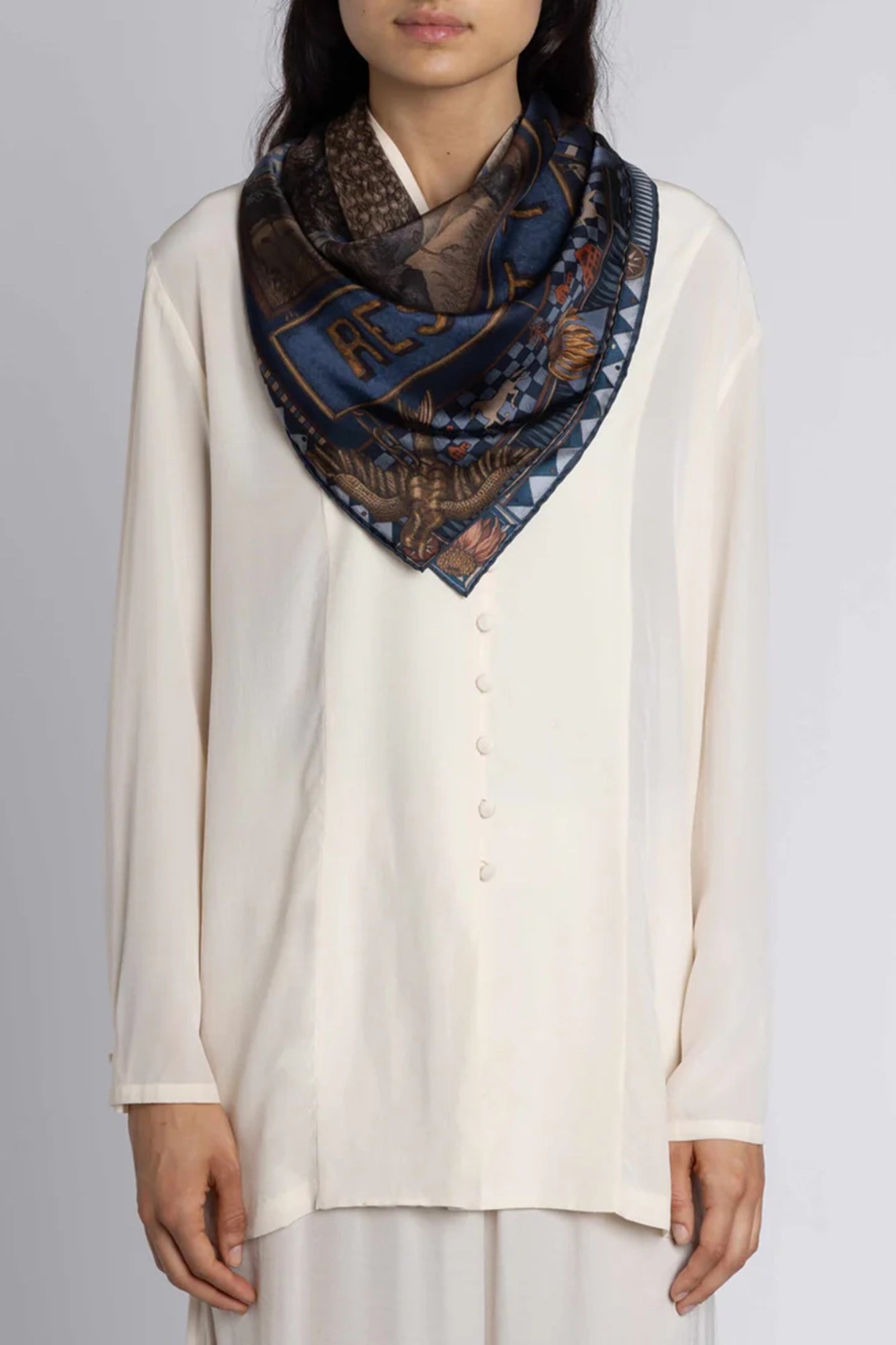 Secrets of the Bison Wild Americana Silk Twill 90cm x 90cm Square Scarf
