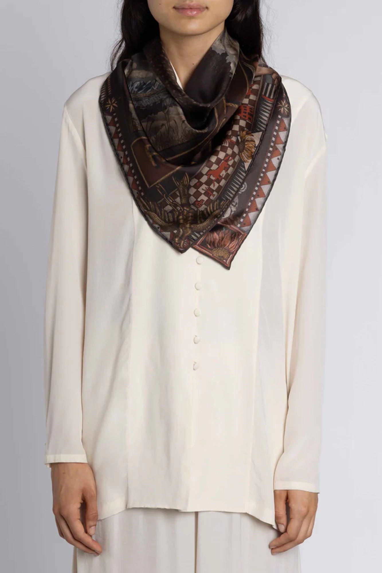 Secrets of the Bison Wild Americana Silk Twill 90cm x 90cm Square Scarf