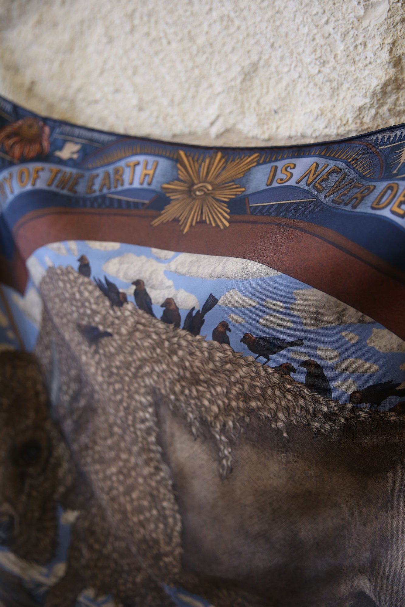 Secrets of the Bison Wild Americana Silk Twill 90cm x 90cm Square Scarf