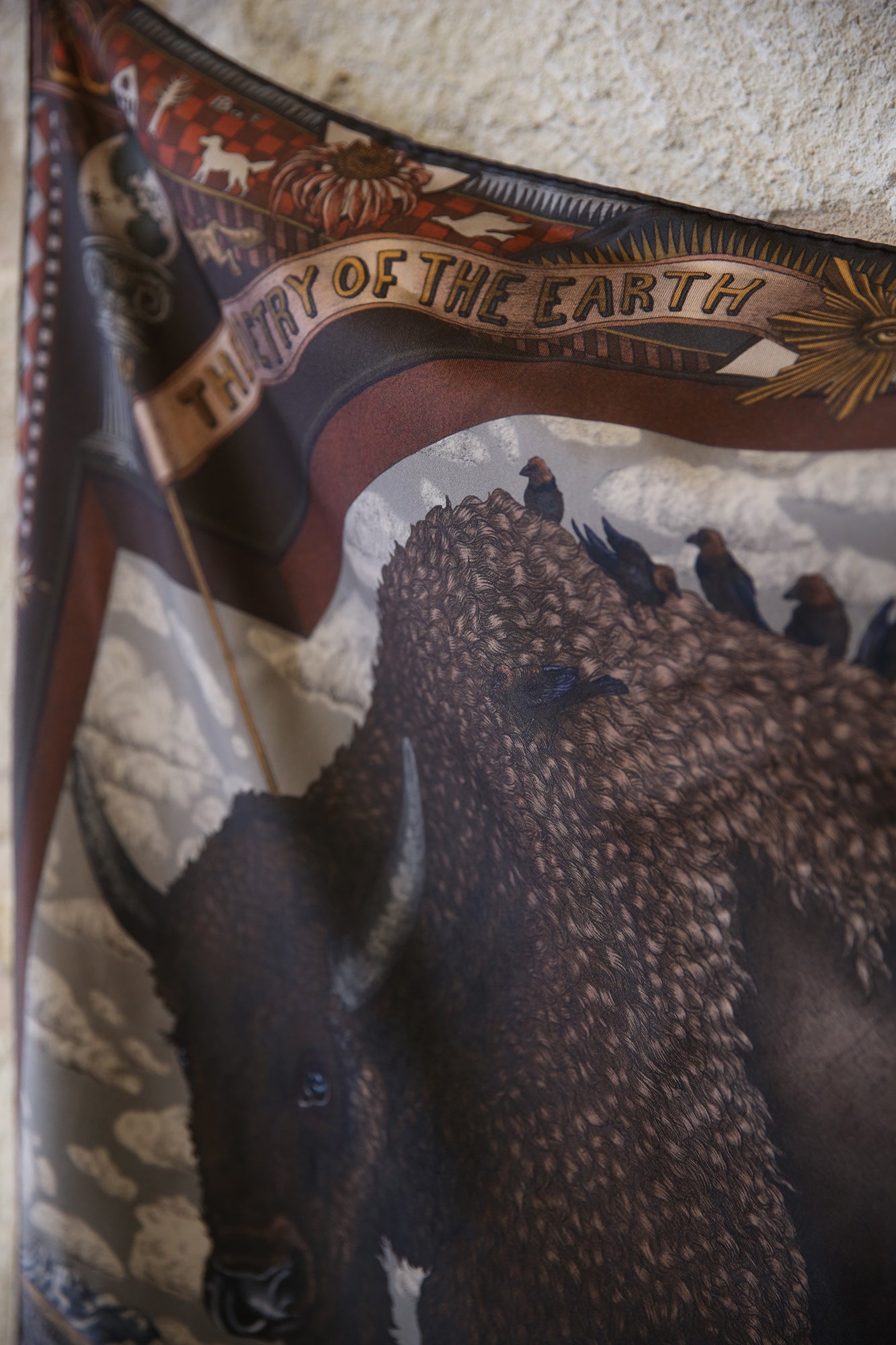 Secrets of the Bison Wild Americana Silk Twill 90cm x 90cm Square Scarf