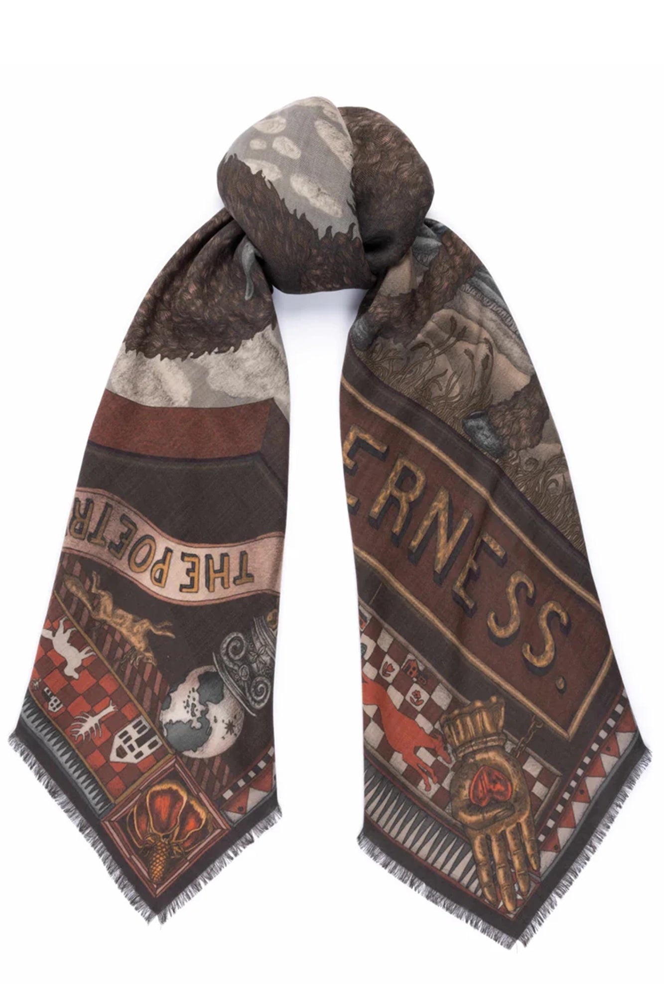 Secrets of the Bison Wild Americana Wool Silk 135cm x 135cm Square Scarf