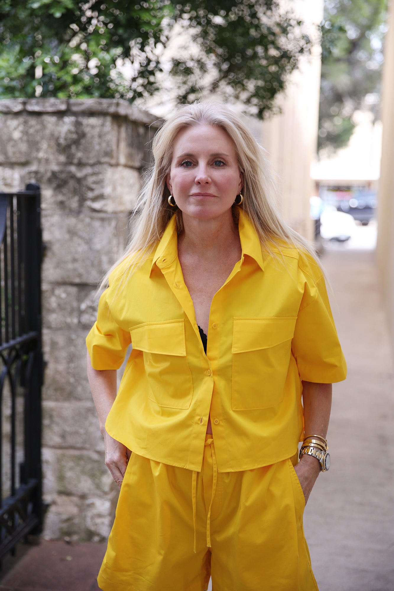 Short Utility Blouse in Cotton Poplin