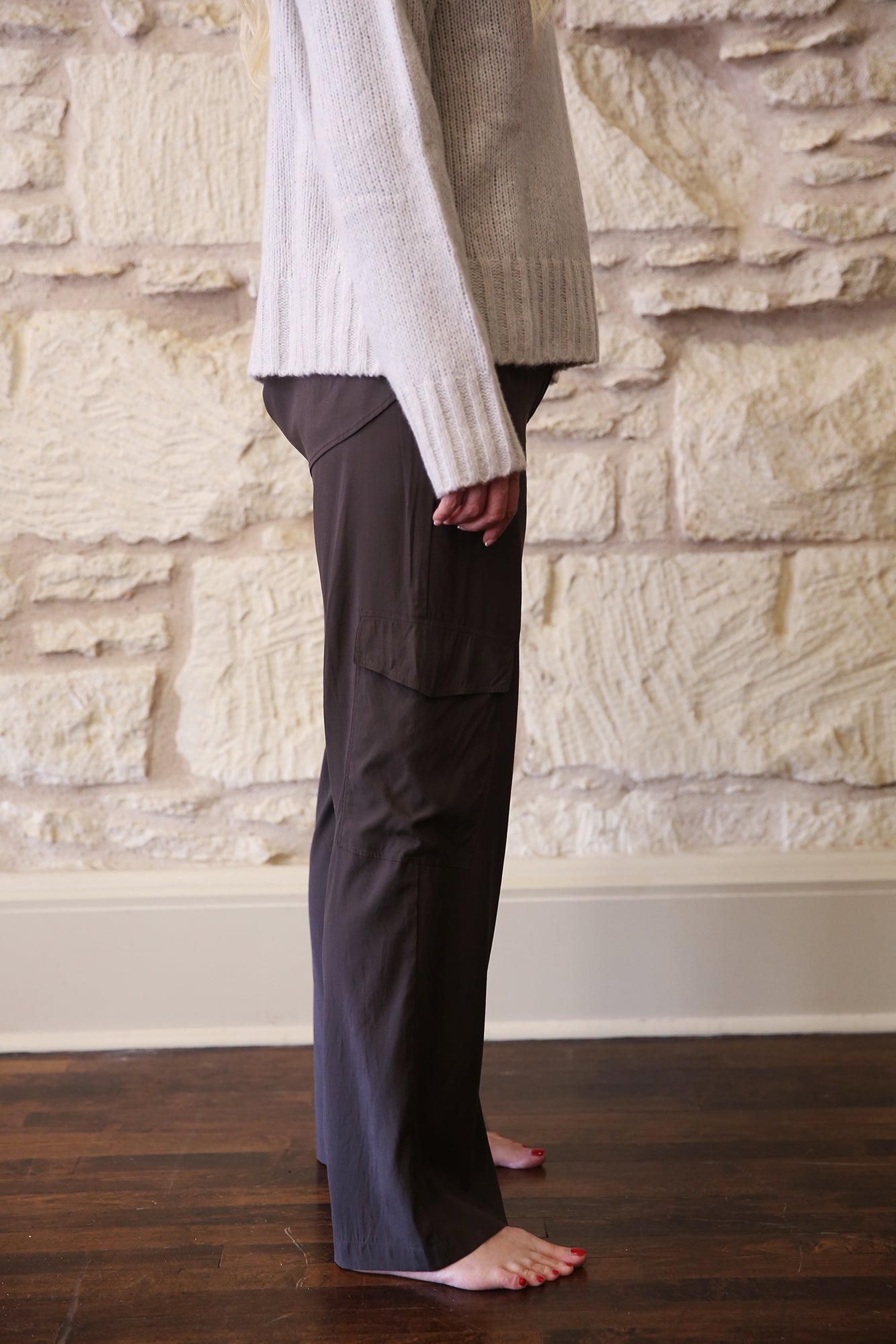 Silk Satin Cargo Pants Mulch