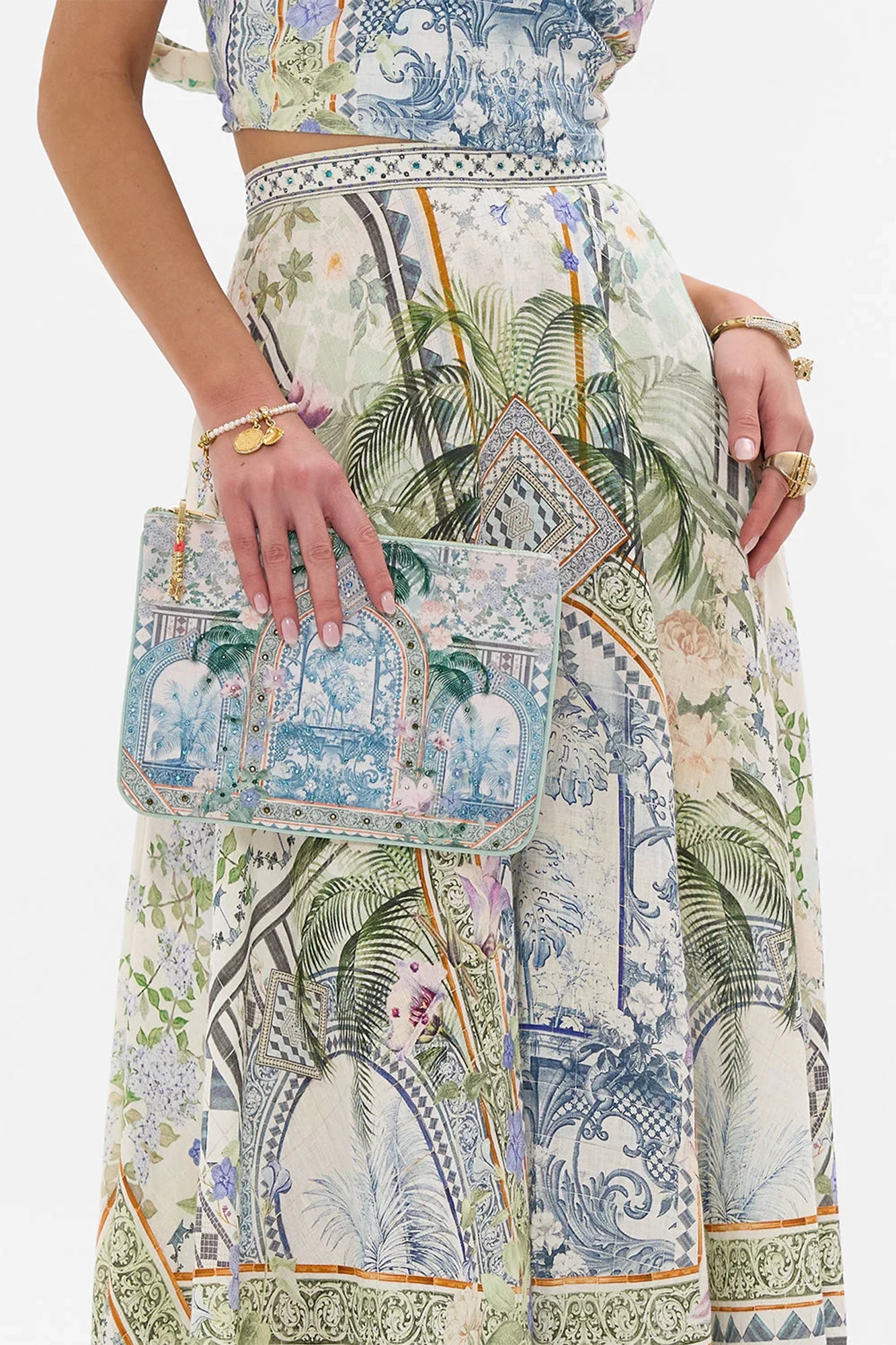 Small Canvas Clutch Jardim Party