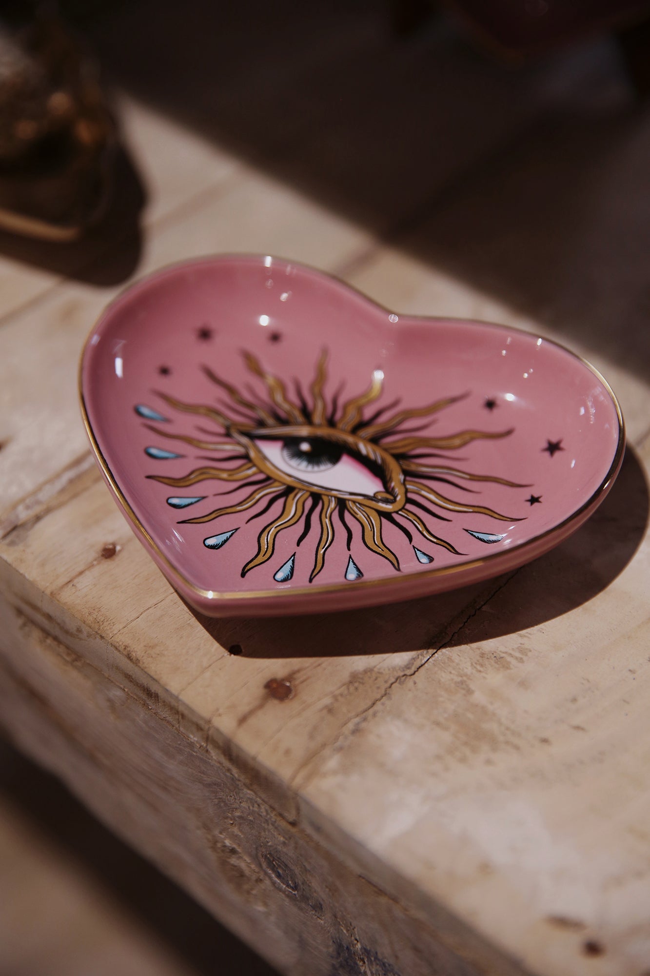 Pink Pop Art Eye Heart Dish