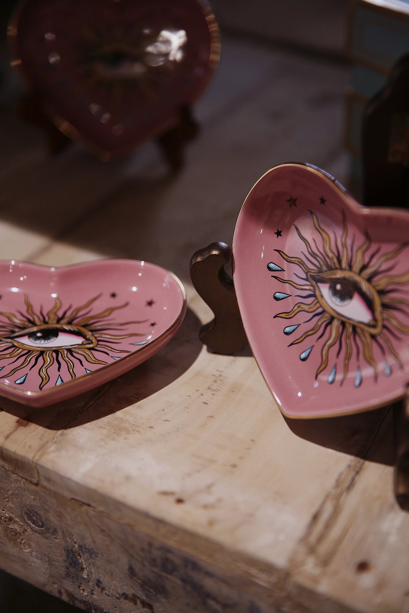 Pink Pop Art Eye Heart Dish