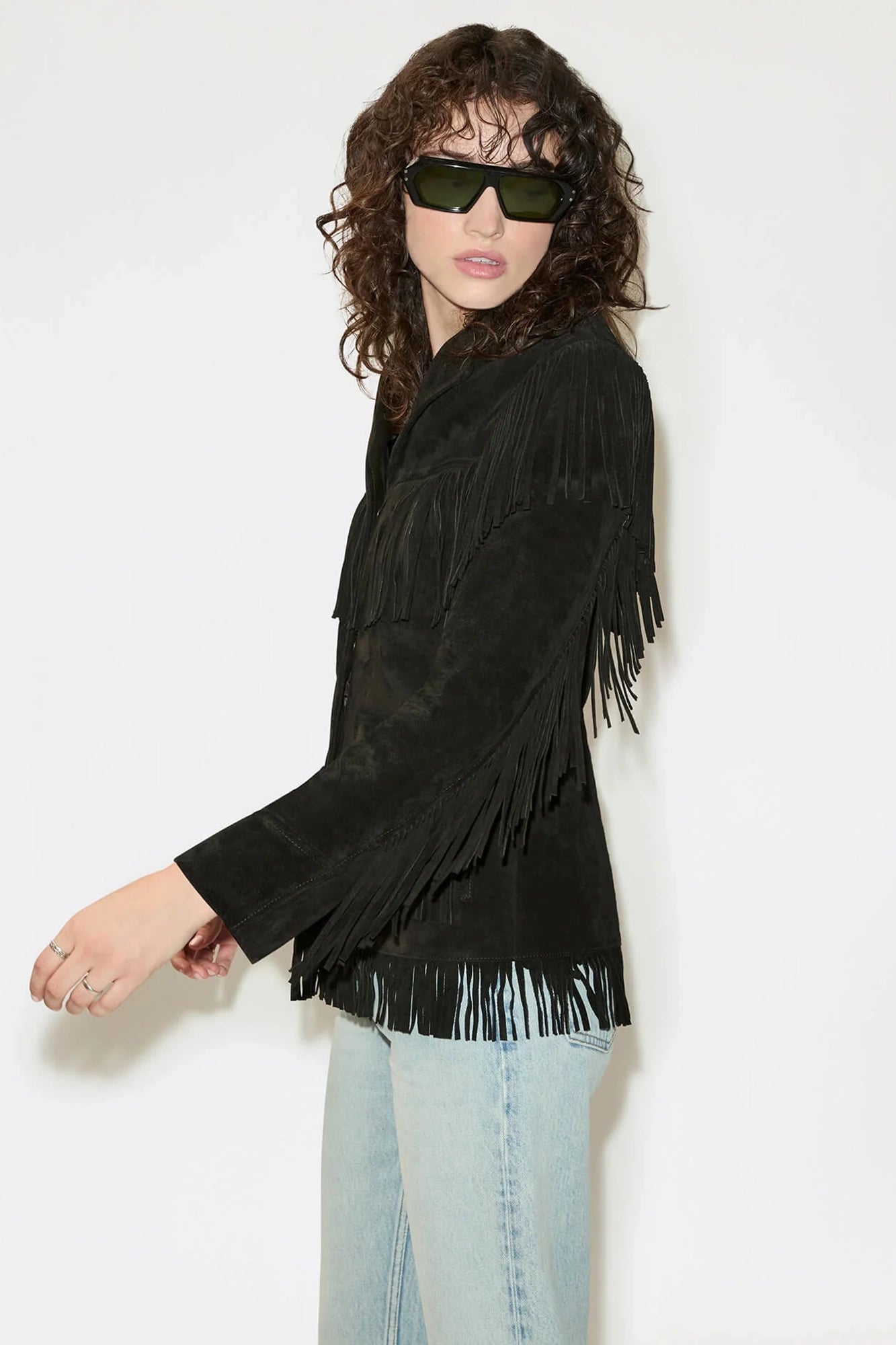Suede Fringe Jacket