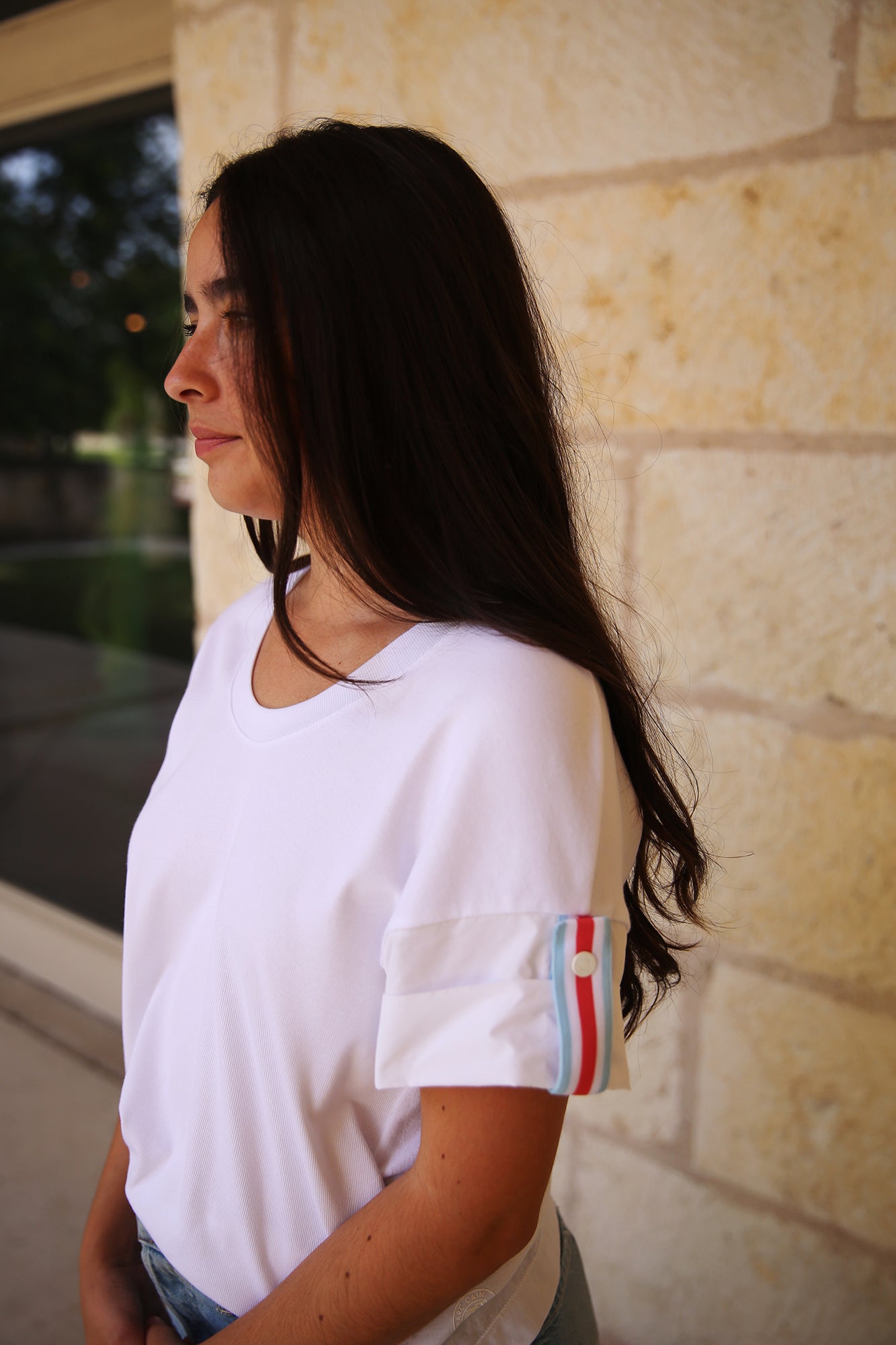 Summer Pics Material Mix T-Shirt White
