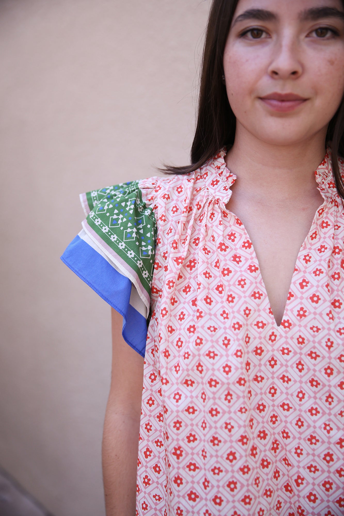 Clover Blouse Santorini Border