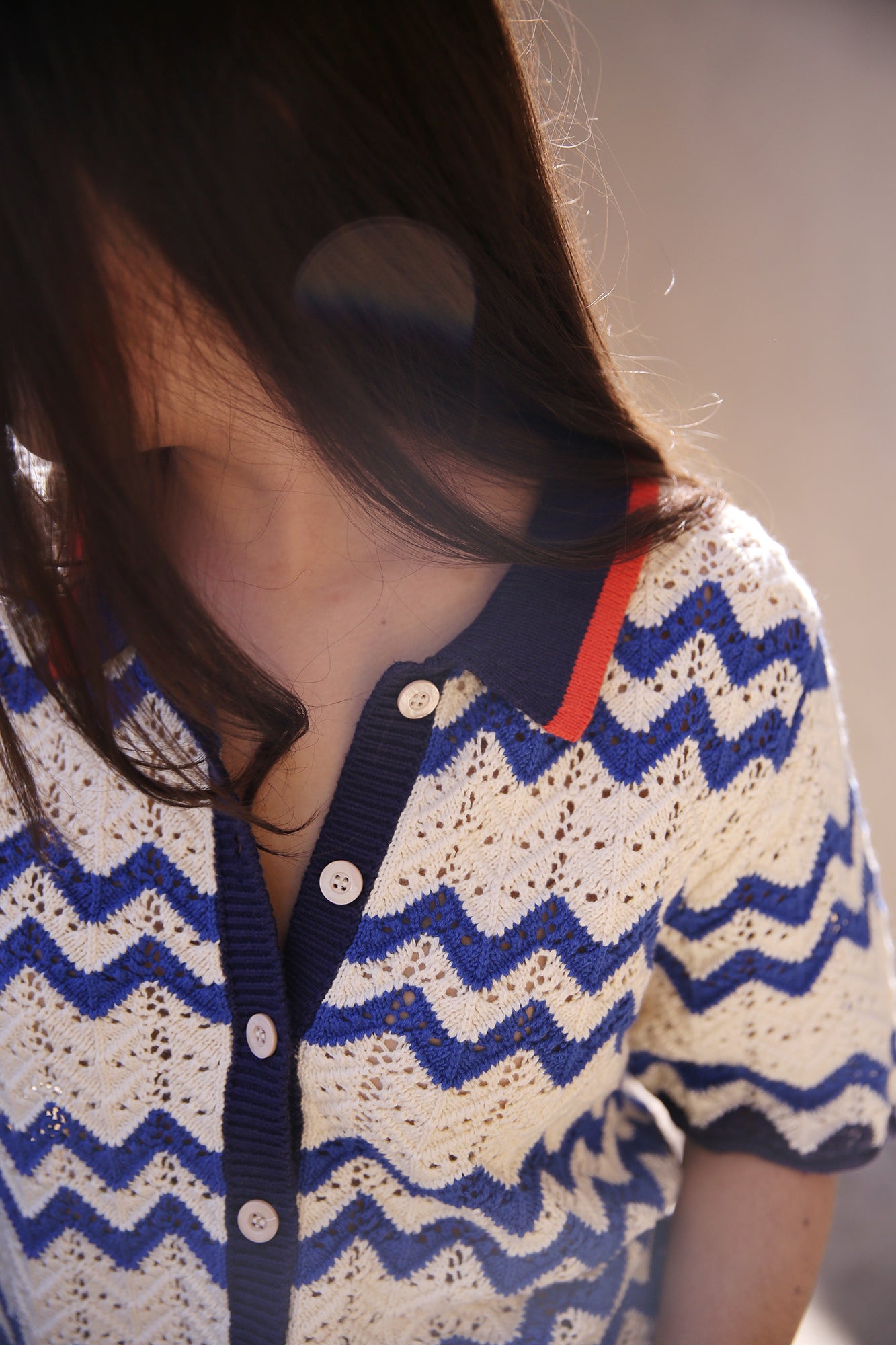Paloma Cardigan Blue Stripe