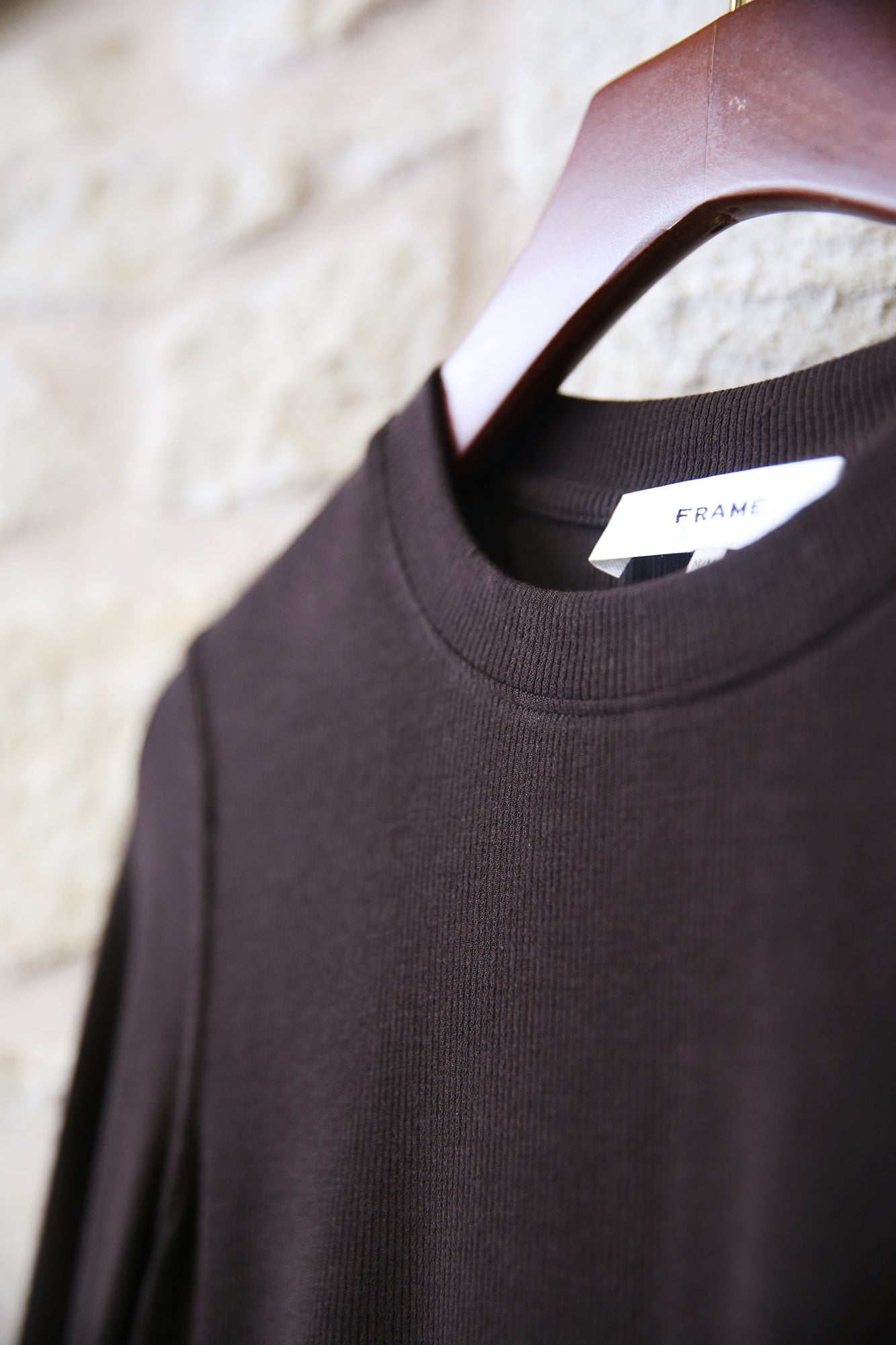 The Longsleeve Rib Crew in Coffee