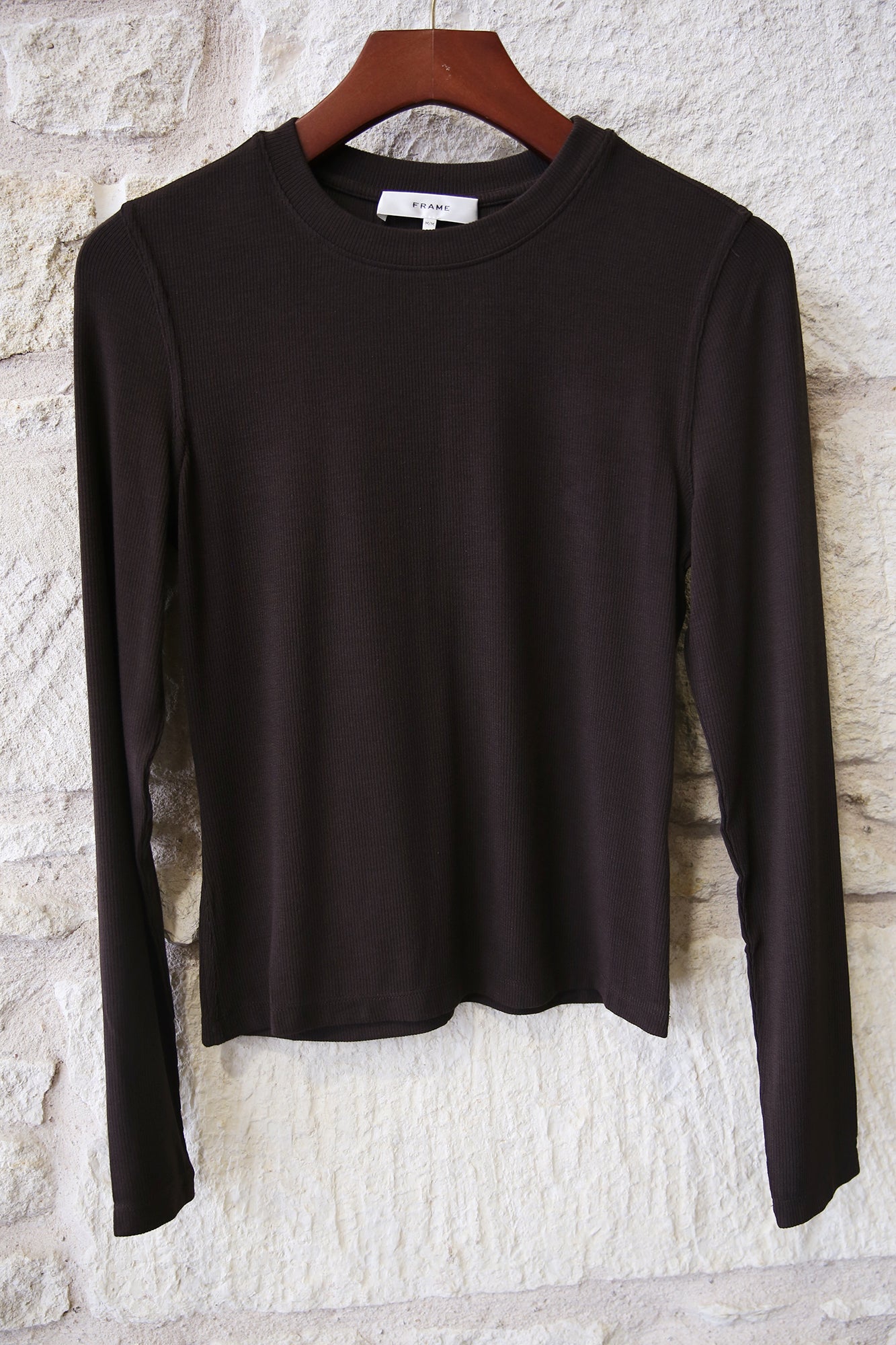 The Longsleeve Rib Crew in Coffee