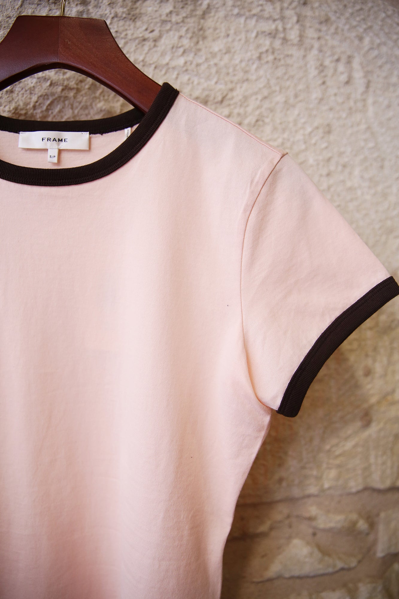 The Ringer Baby Tee in Light Pastel Pink