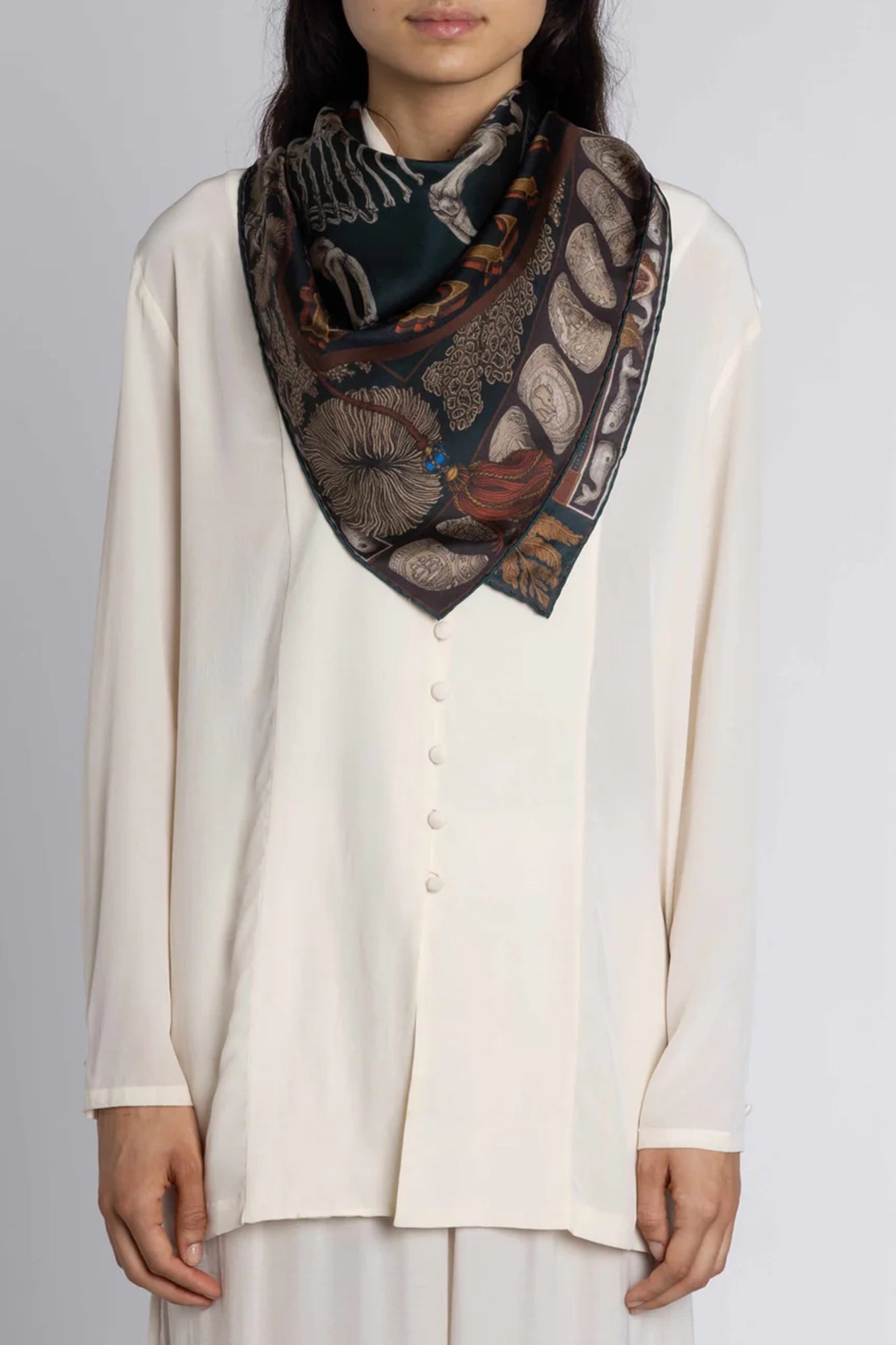 The Skrimshaw Skeleton Wild Americana Silk Twill 90cm x 90cm Square Scarf