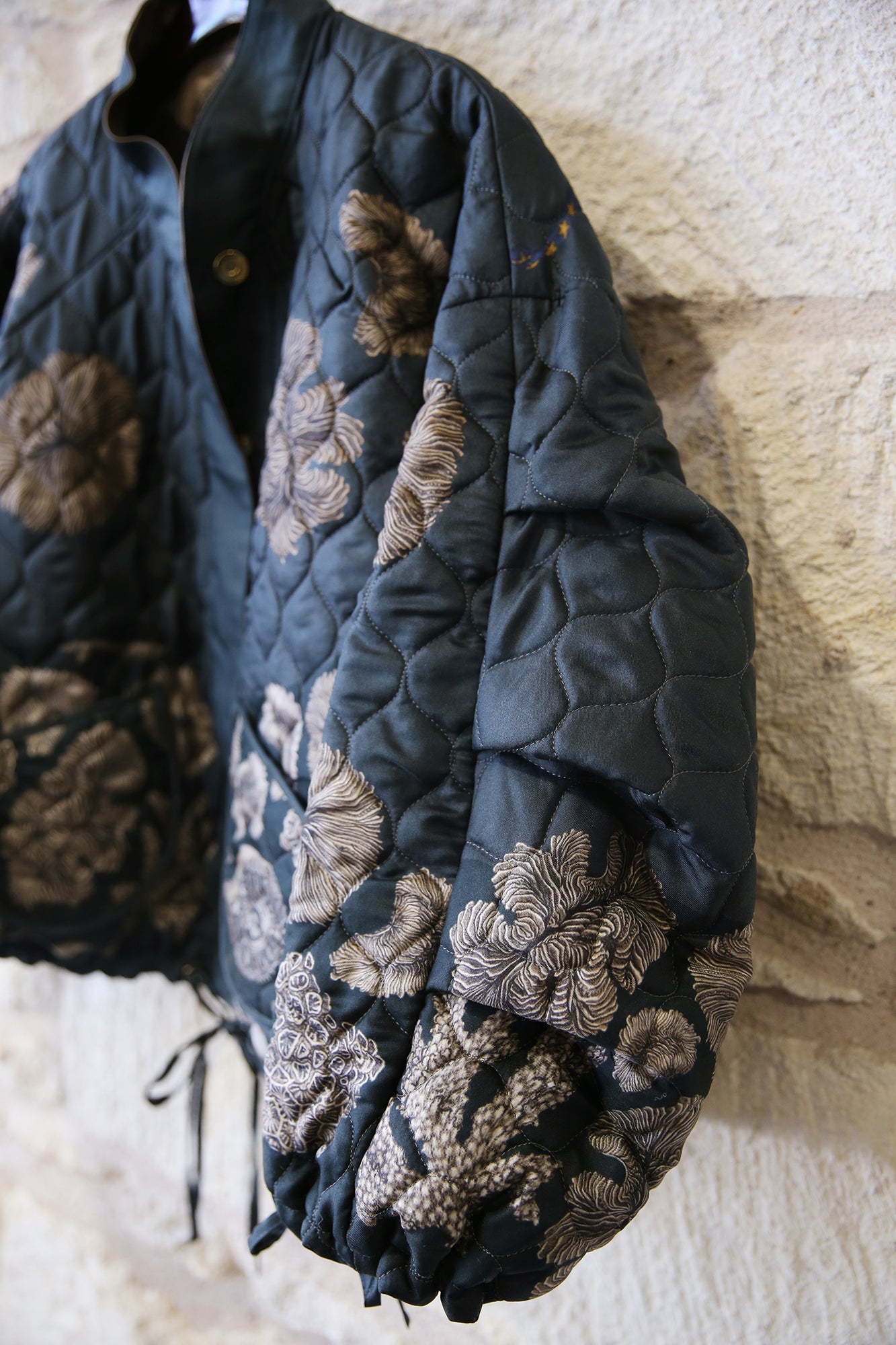The Skrimshaw Skeleton Wild Americana 100% Silk Twill Reversible Quilted Bomber Jacket