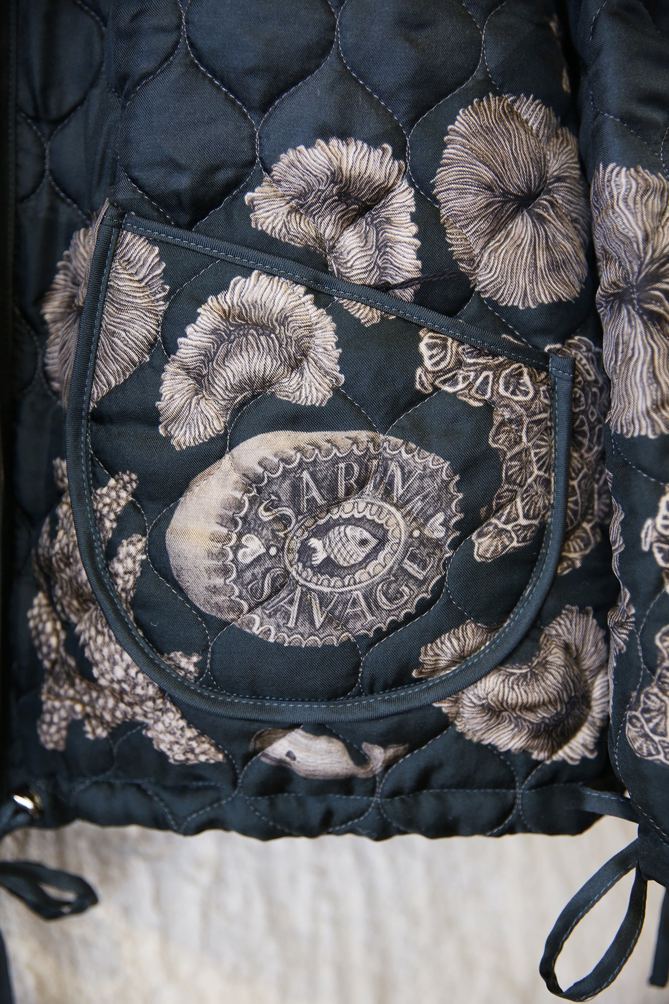 The Skrimshaw Skeleton Wild Americana 100% Silk Twill Reversible Quilted Bomber Jacket