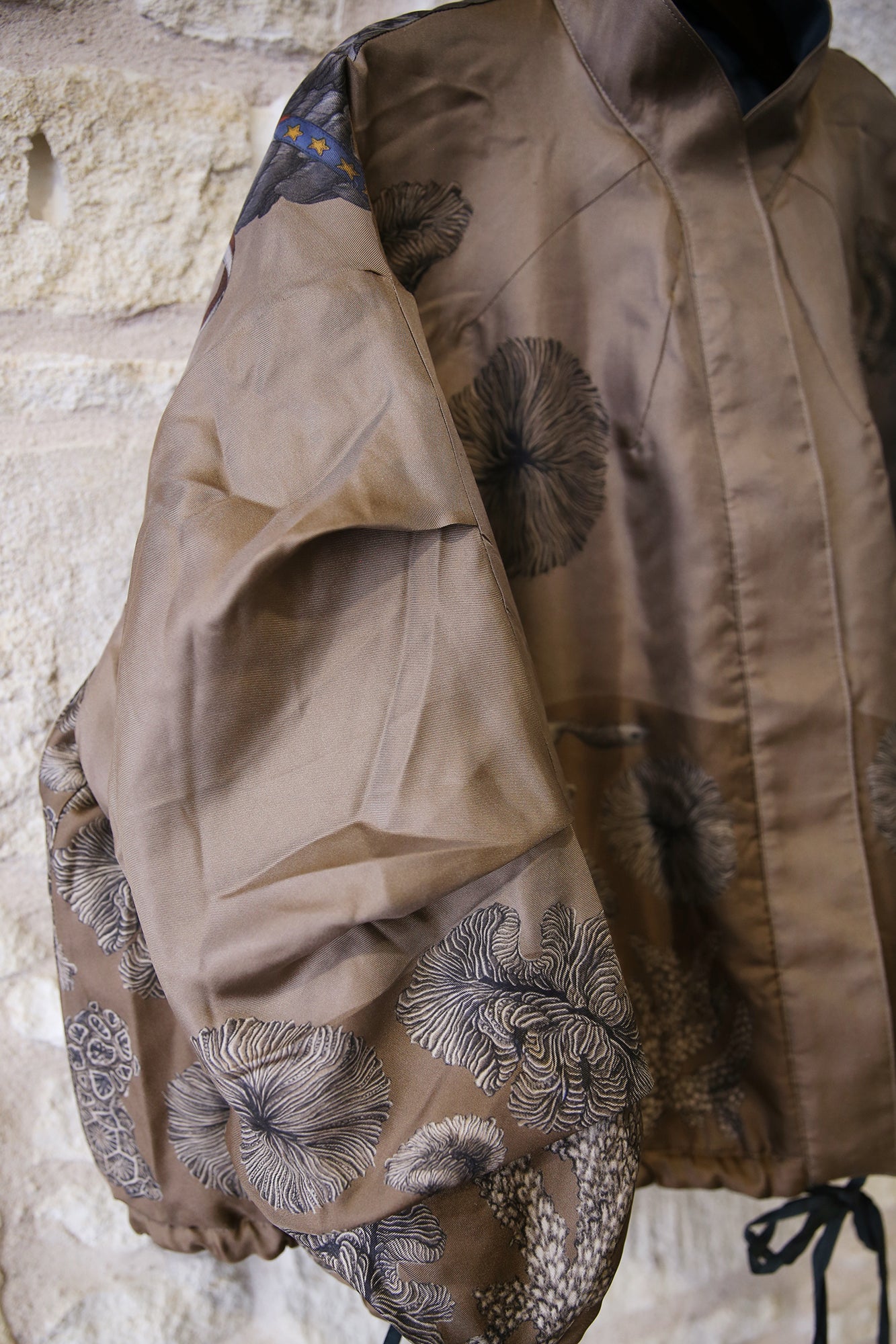 The Skrimshaw Skeleton Wild Americana 100% Silk Twill Reversible Quilted Bomber Jacket