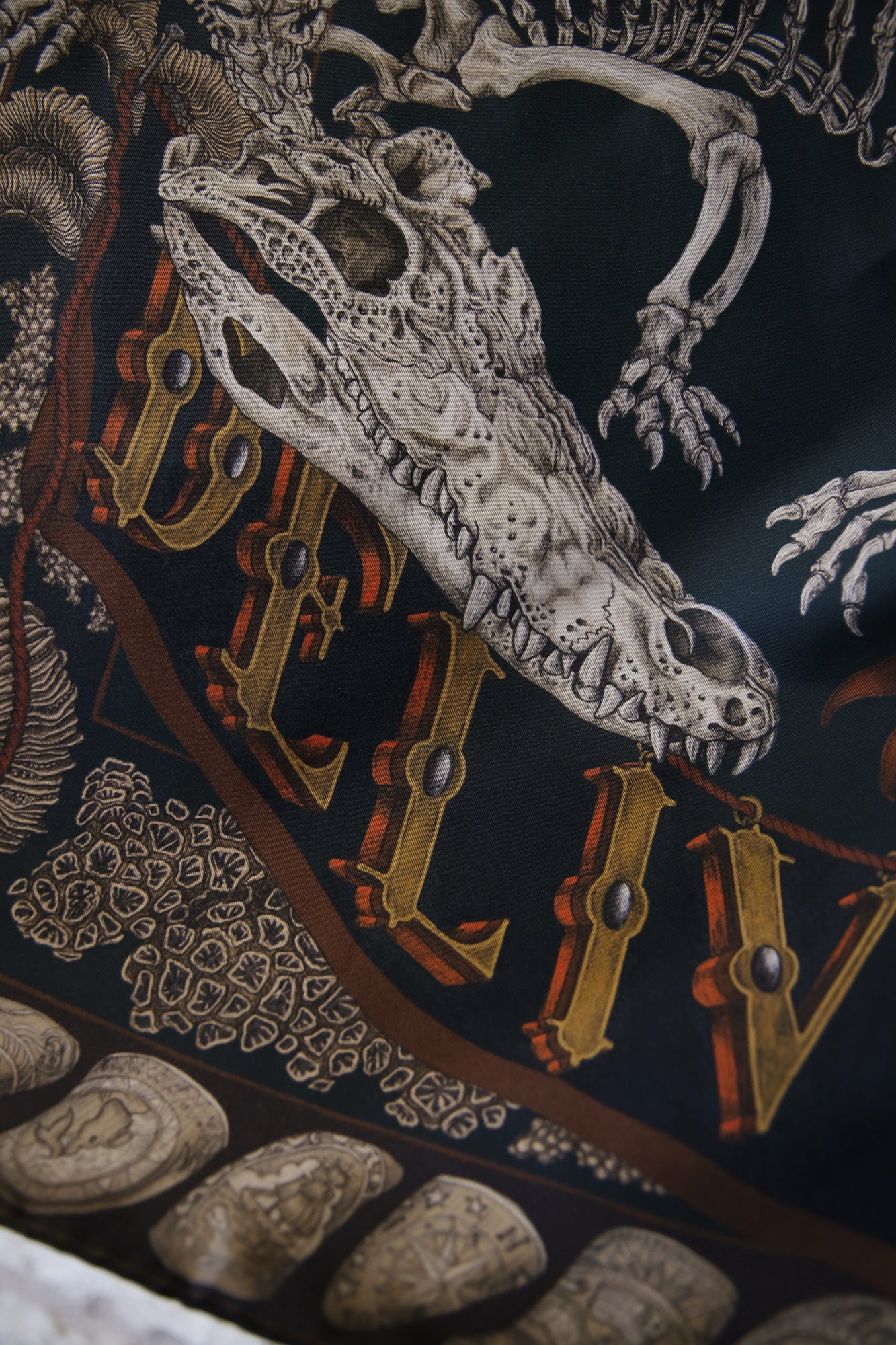 The Skrimshaw Skeleton Wild Americana Silk Twill 90cm x 90cm Square Scarf