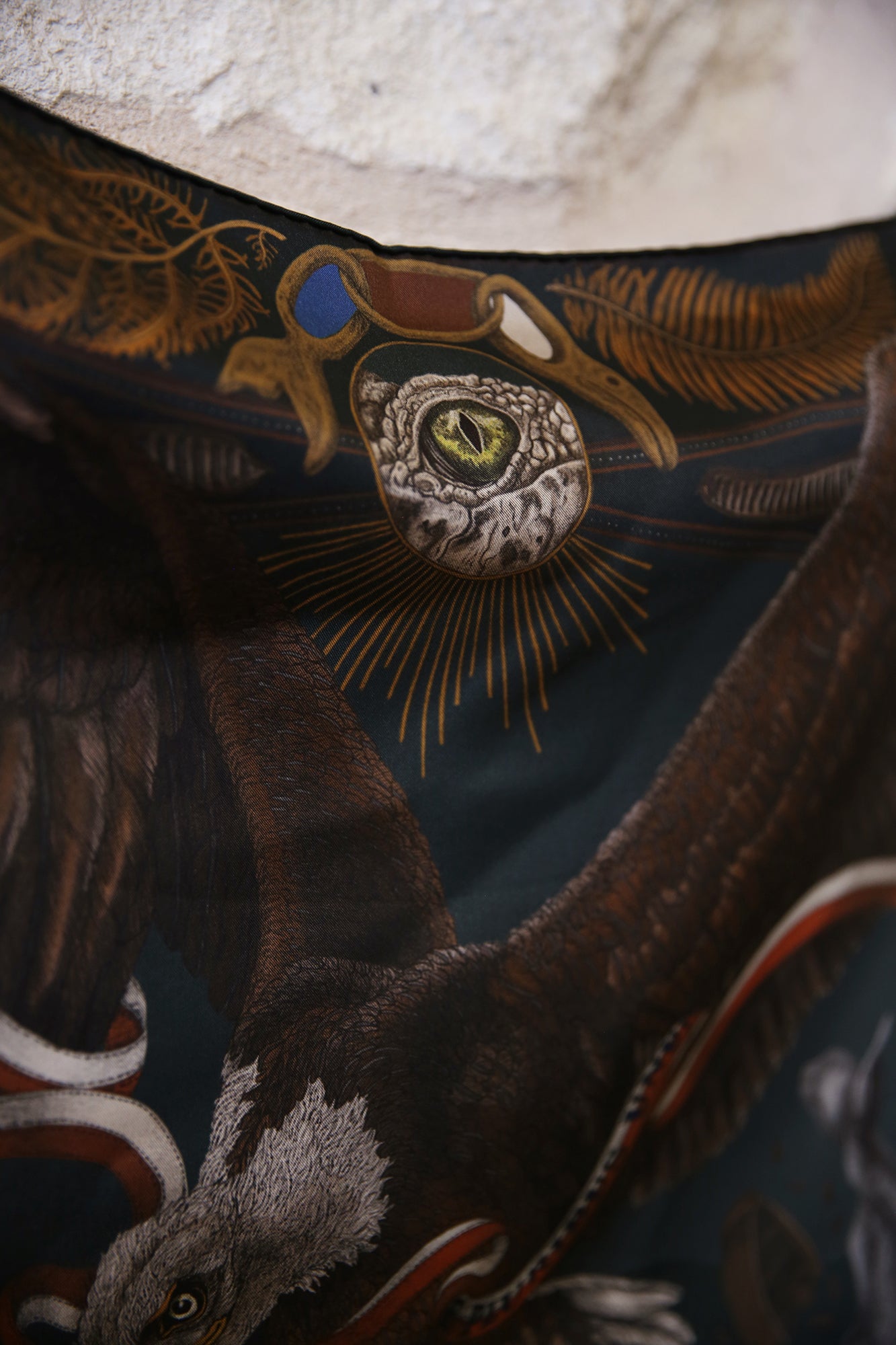 The Skrimshaw Skeleton Wild Americana Silk Twill 90cm x 90cm Square Scarf