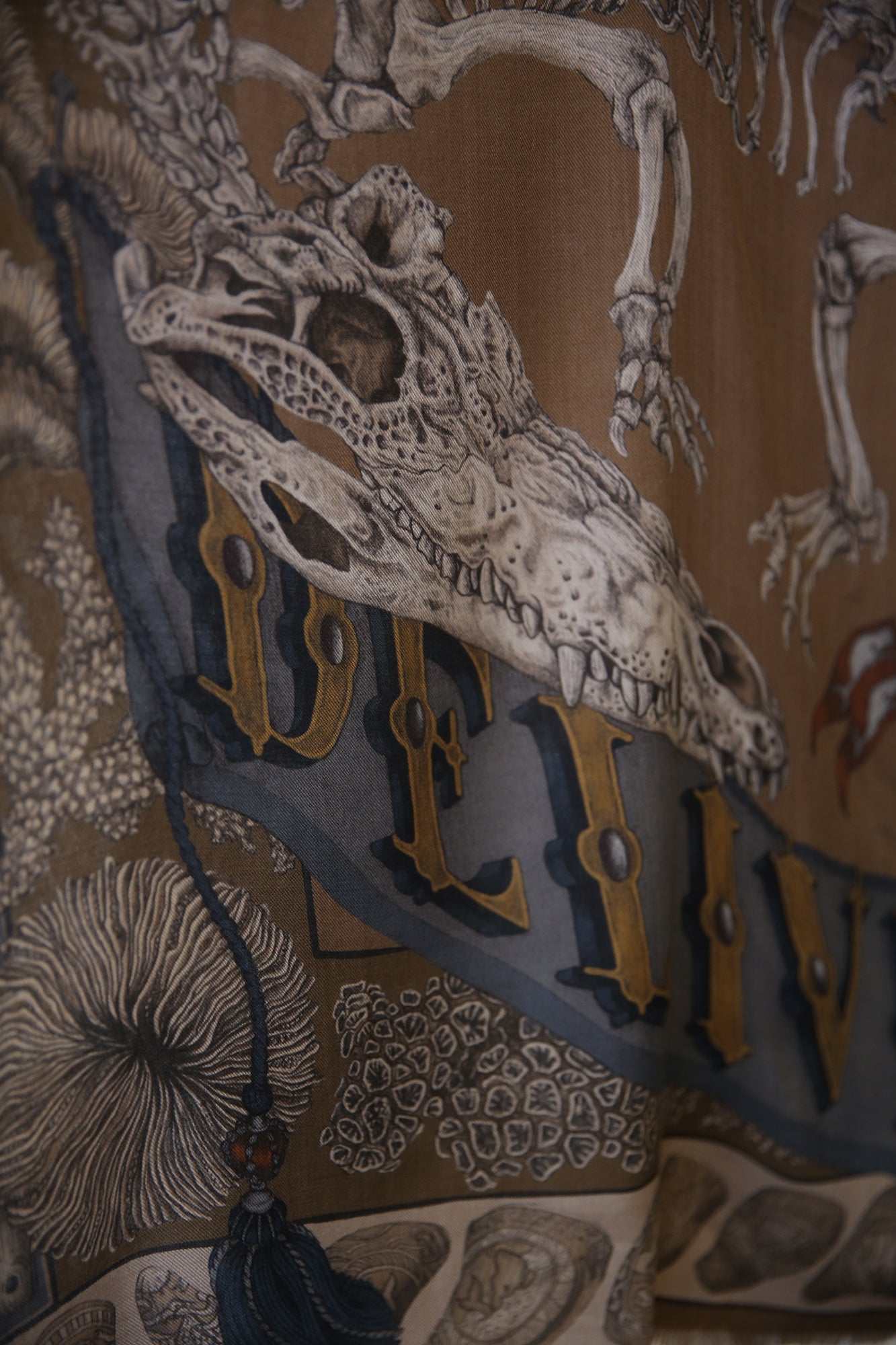 The Skrimshaw Skeleton Wild Americana Wool Silk 135cm x 135cm Square Scarf