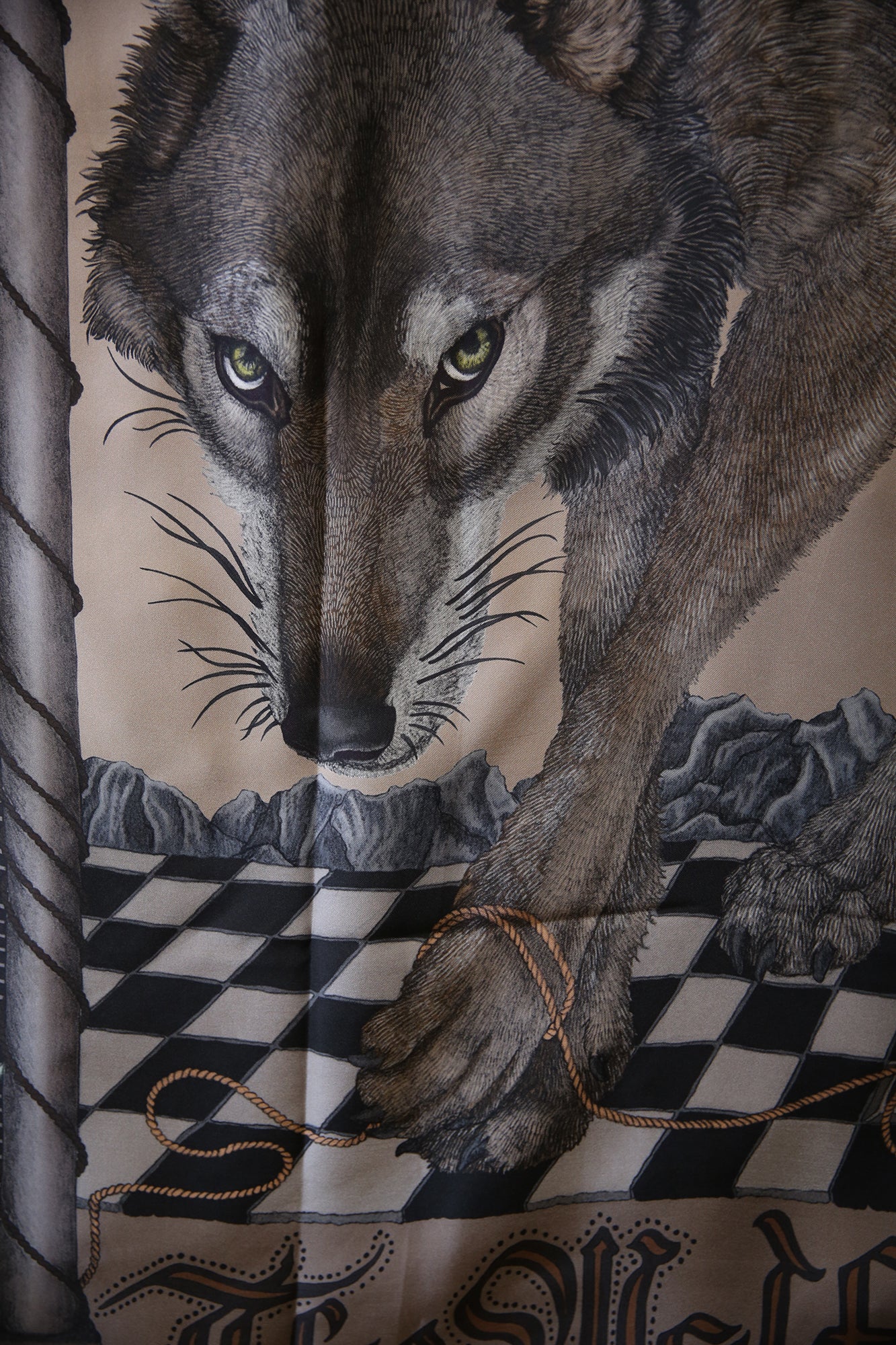 The Wolf You Feed Wild Americana Silk Twill 135cm x 195cm Rectangular Scarf