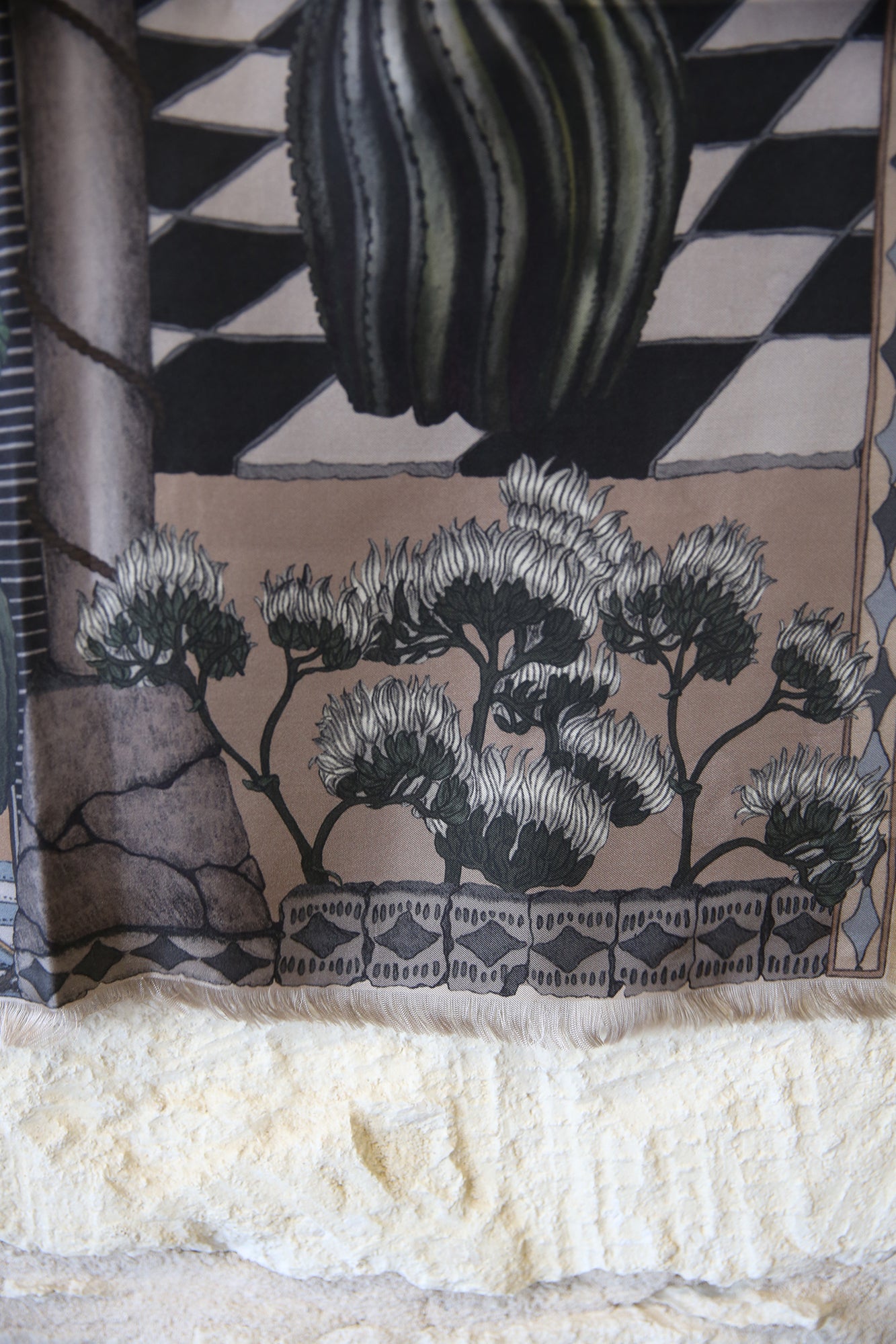 The Wolf You Feed Wild Americana Silk Twill 135cm x 195cm Rectangular Scarf