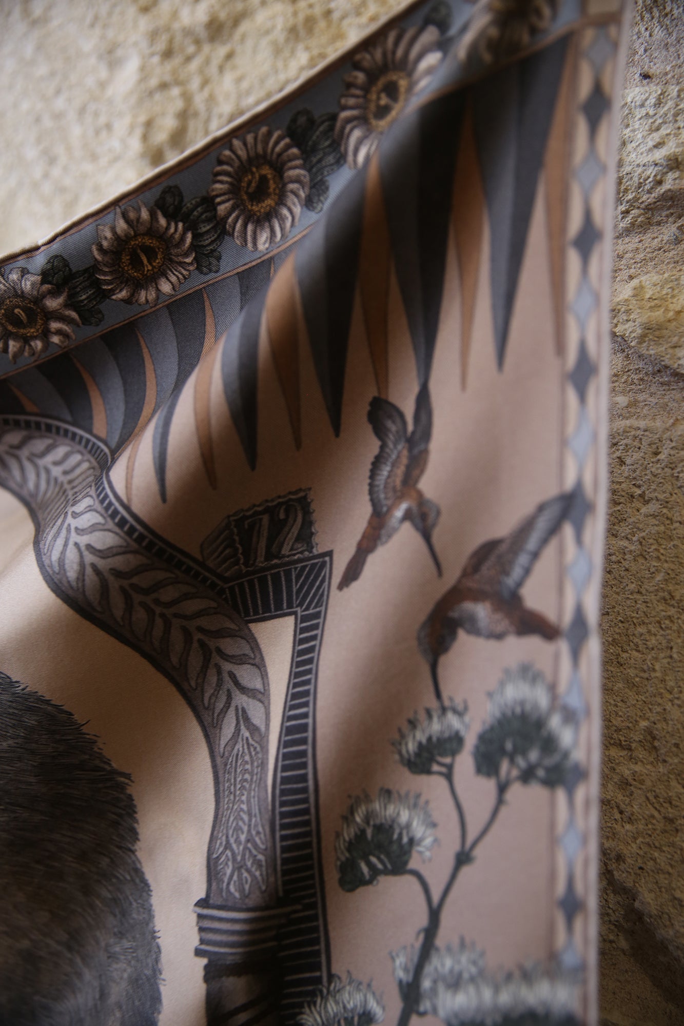 The Wolf You Feed Wild Americana Silk Twill 90cm x 90cm Square Scarf