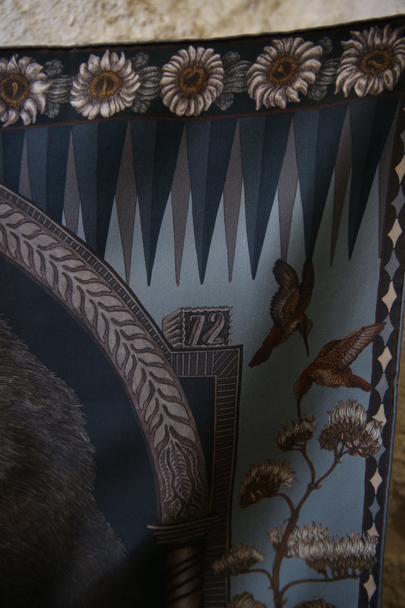 The Wolf You Feed Wild Americana Silk Twill 90cm x 90cm Square Scarf