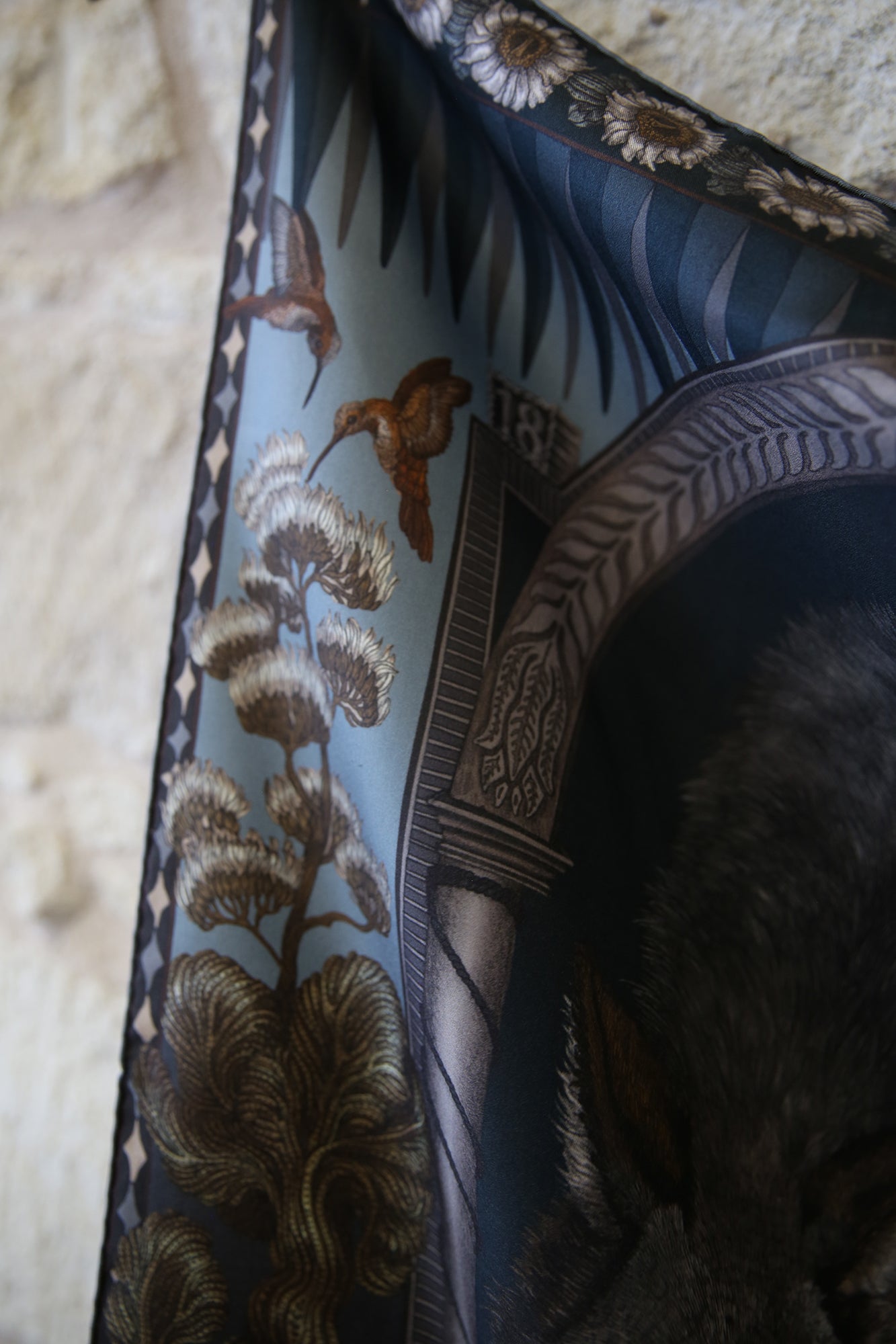 The Wolf You Feed Wild Americana Silk Twill 90cm x 90cm Square Scarf