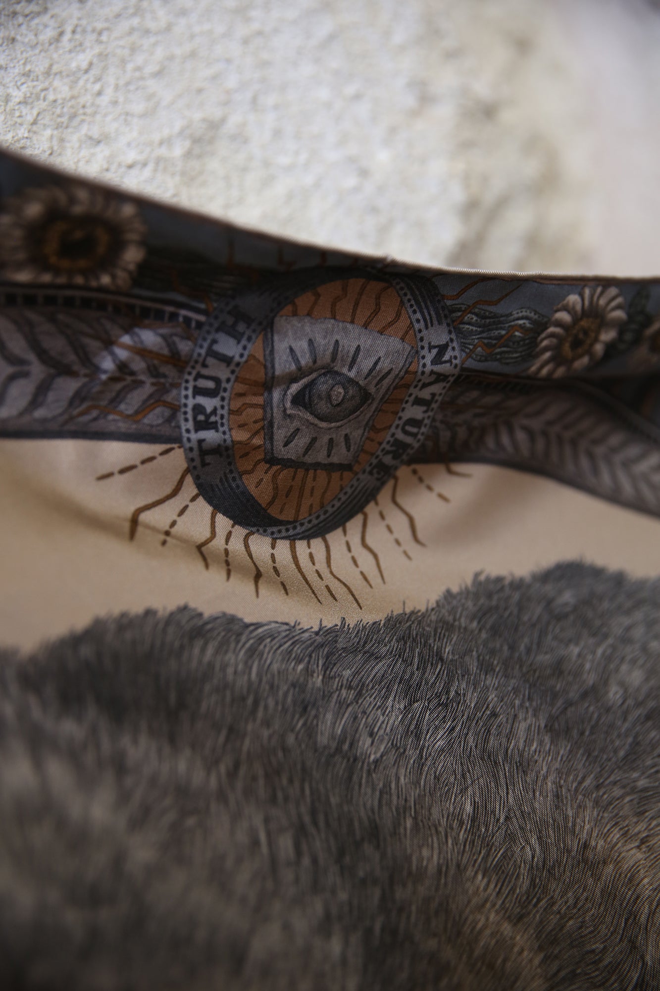 The Wolf You Feed Wild Americana Silk Twill 90cm x 90cm Square Scarf