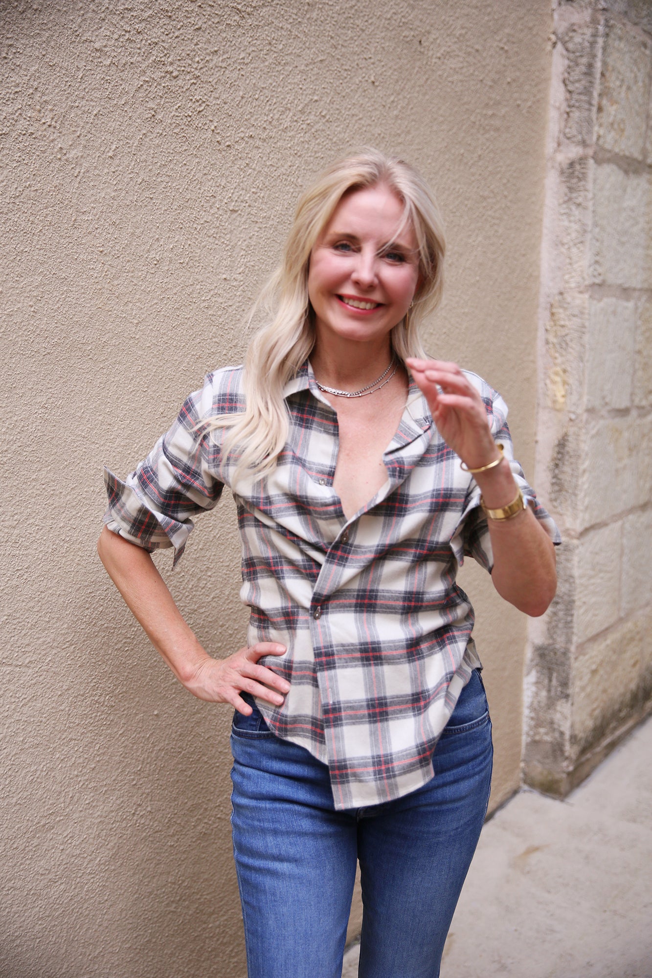 The Fitted Shirt Japanese Flannel White Plaid