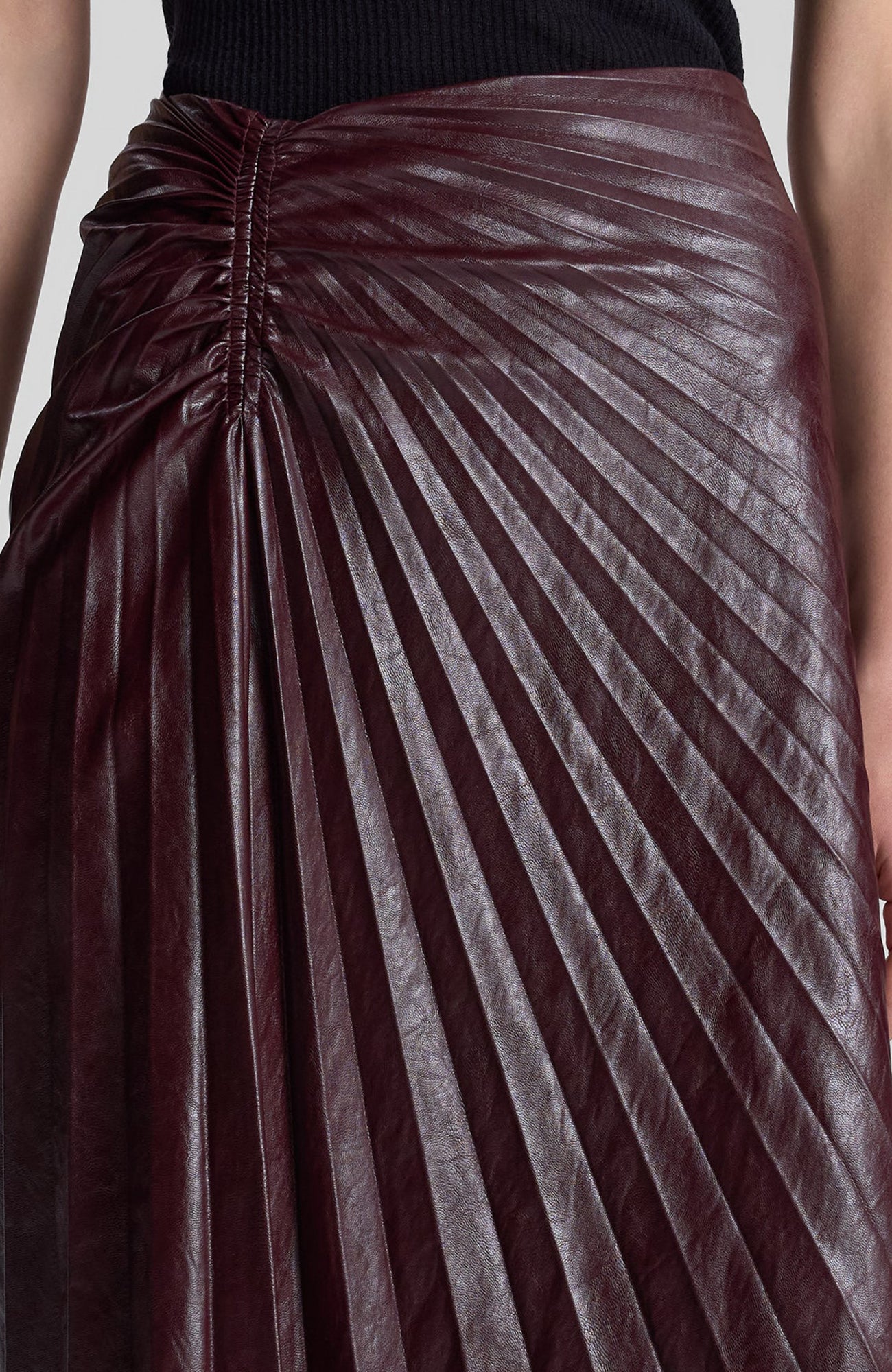 Tracy Vegan Leather Skirt Cordovan