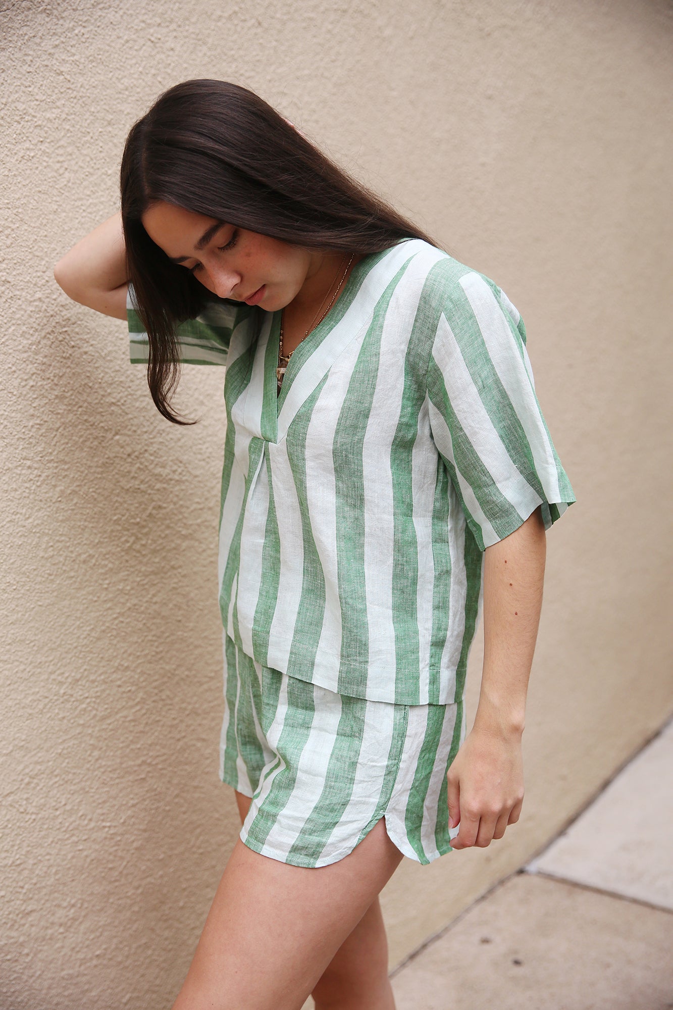 Lucy Short Aloe Stripe
