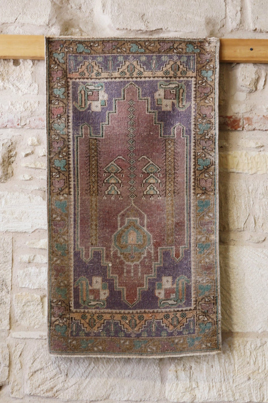 Turkish Anatolian Lavender/Pink Crown Mat - 3'11" x 2'2"
