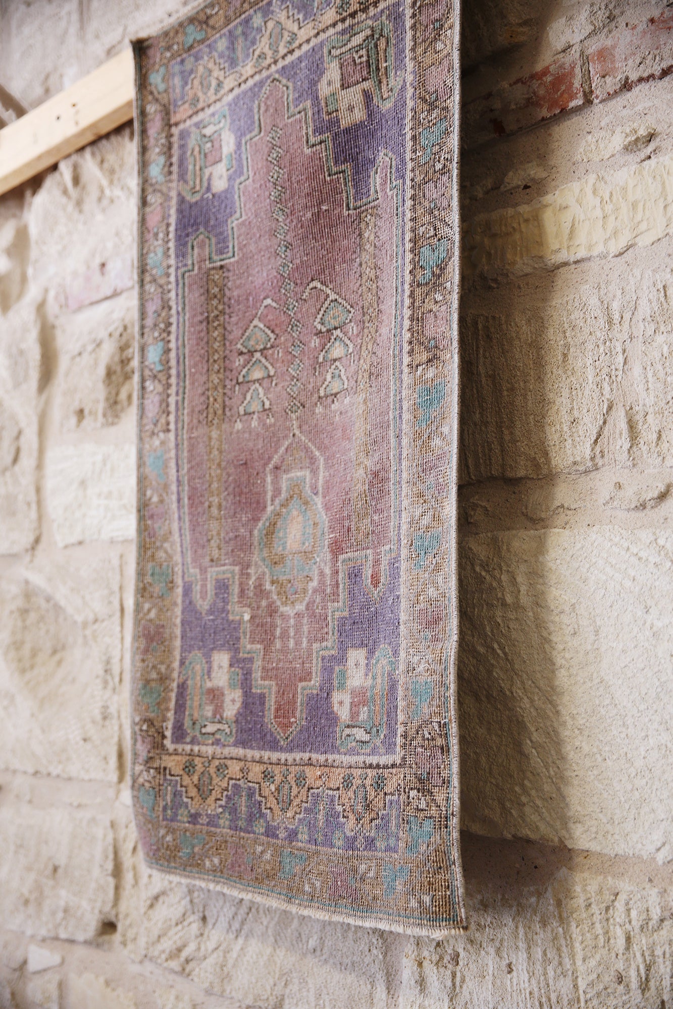 Turkish Anatolian Lavender/Pink Crown Mat - 3'11" x 2'2"