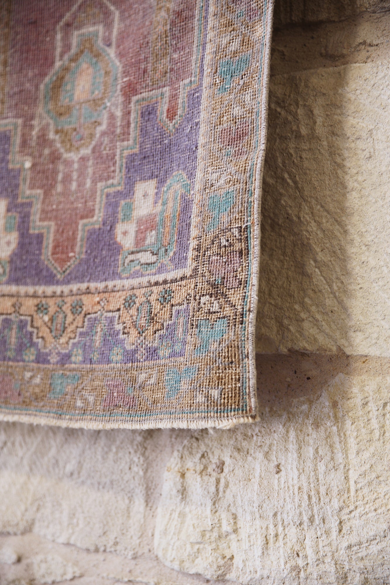 Turkish Anatolian Lavender/Pink Crown Mat - 3'11" x 2'2"