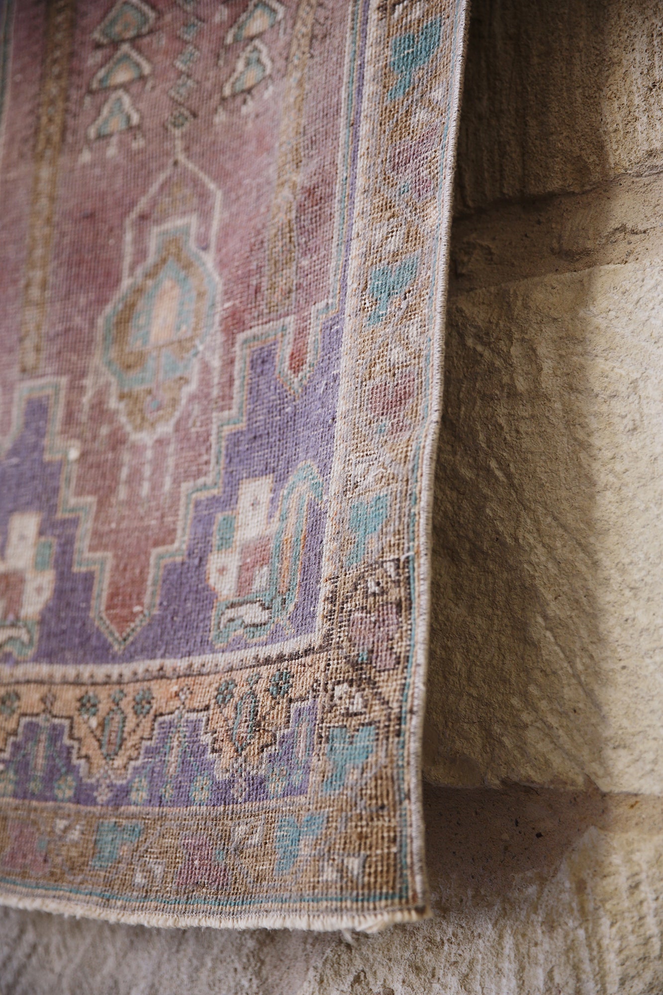 Turkish Anatolian Lavender/Pink Crown Mat - 3'11" x 2'2"