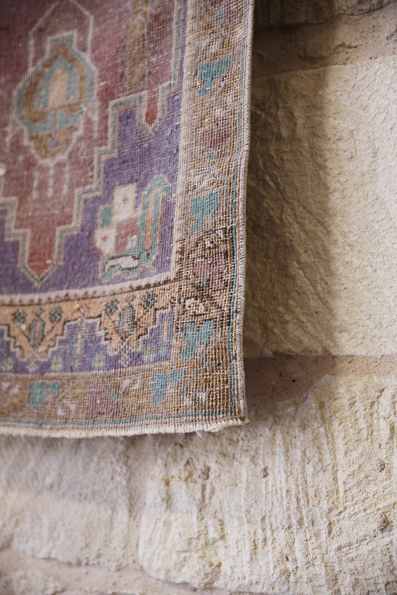 Turkish Anatolian Lavender/Pink Crown Mat - 3'11" x 2'2"