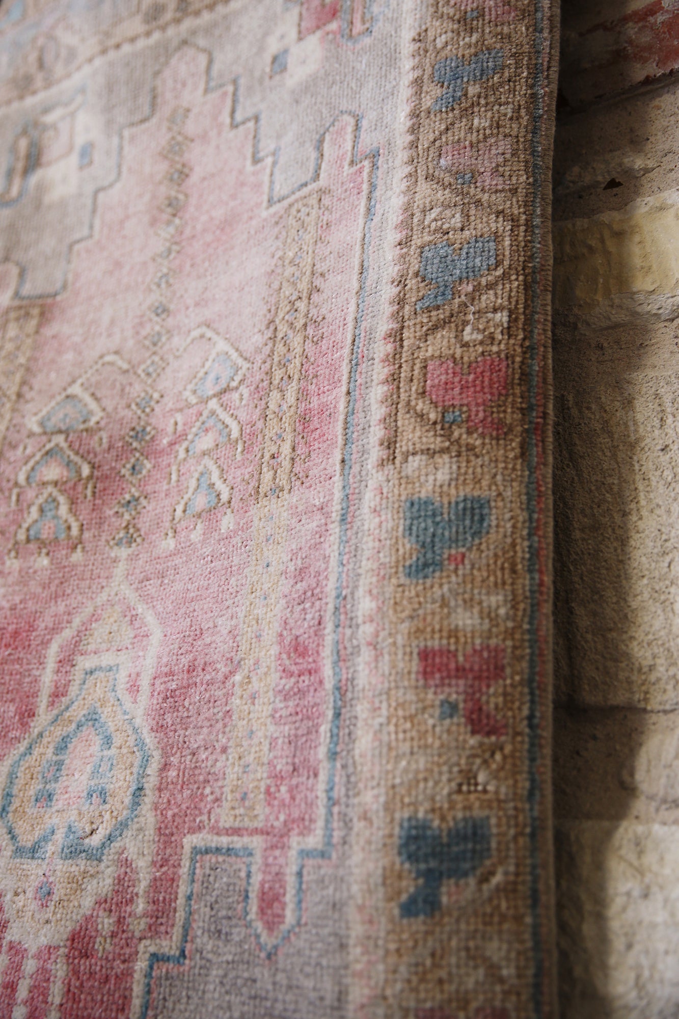 Turkish Anatolian Lavender/Pink Crown Mat - 3'11" x 2'2"