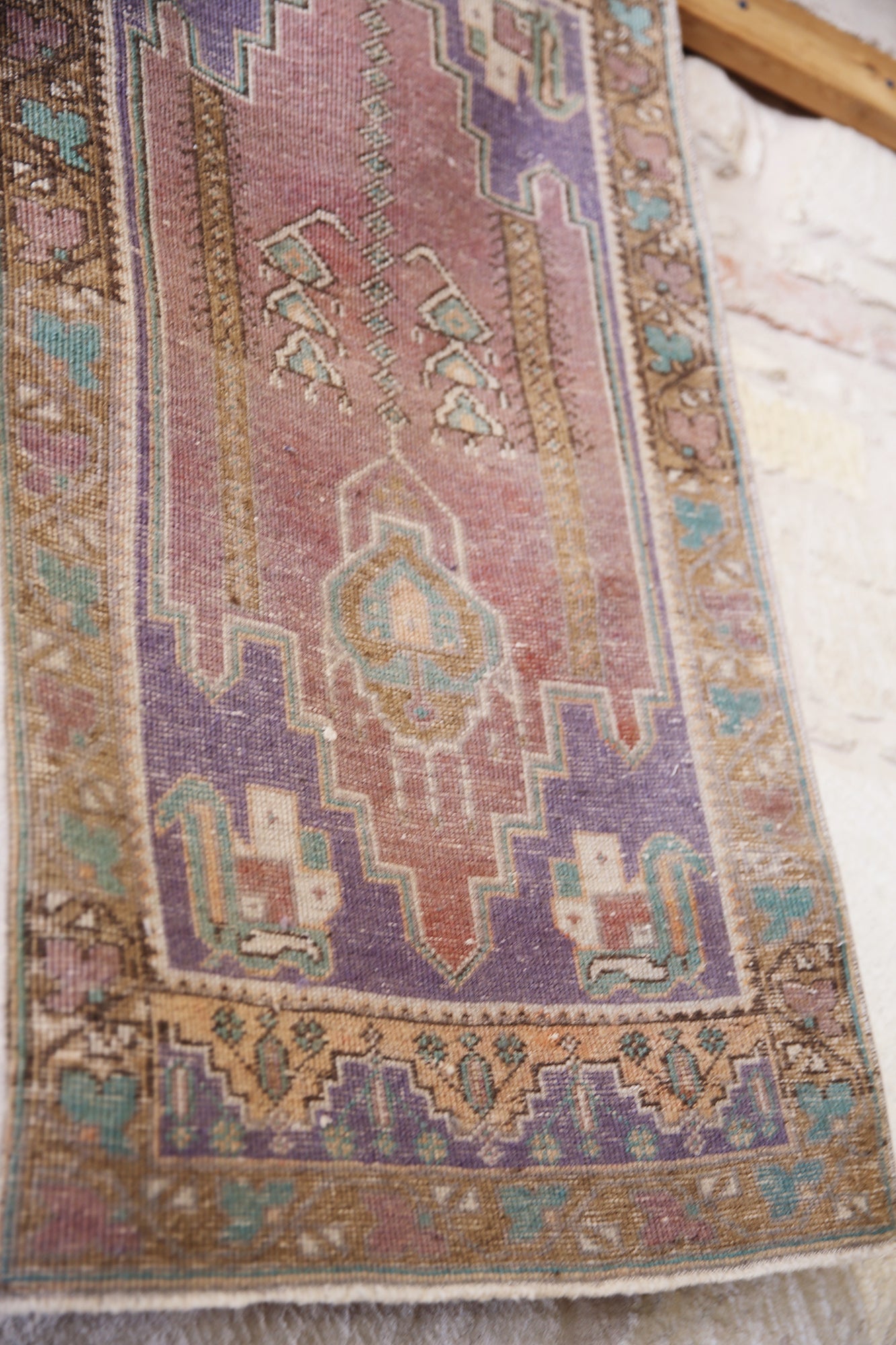 Turkish Anatolian Lavender/Pink Crown Mat - 3'11" x 2'2"