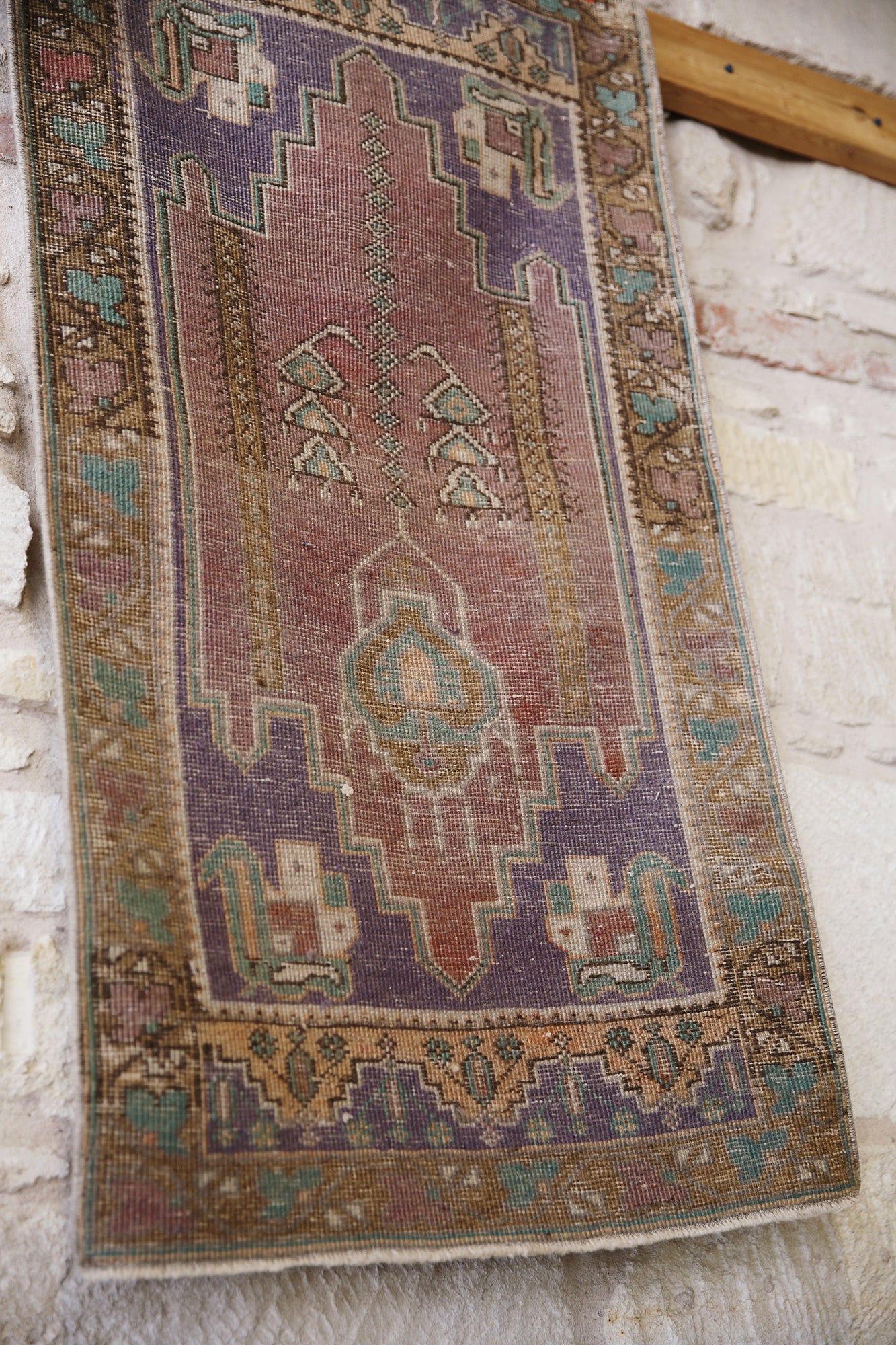 Turkish Anatolian Lavender/Pink Crown Mat - 3'11" x 2'2"