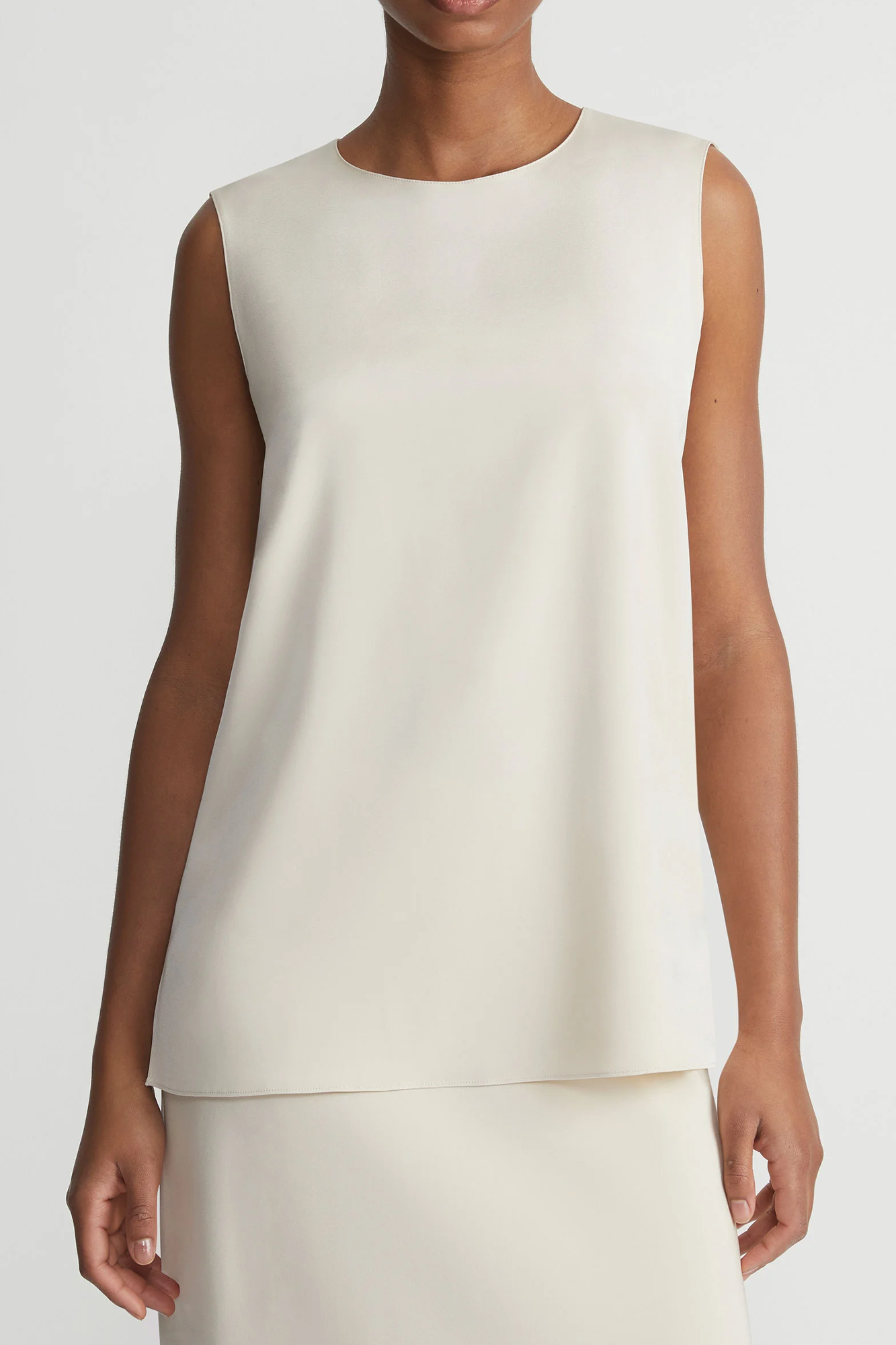 Silk Crepe De Chine Sleeveless Adela Blouse