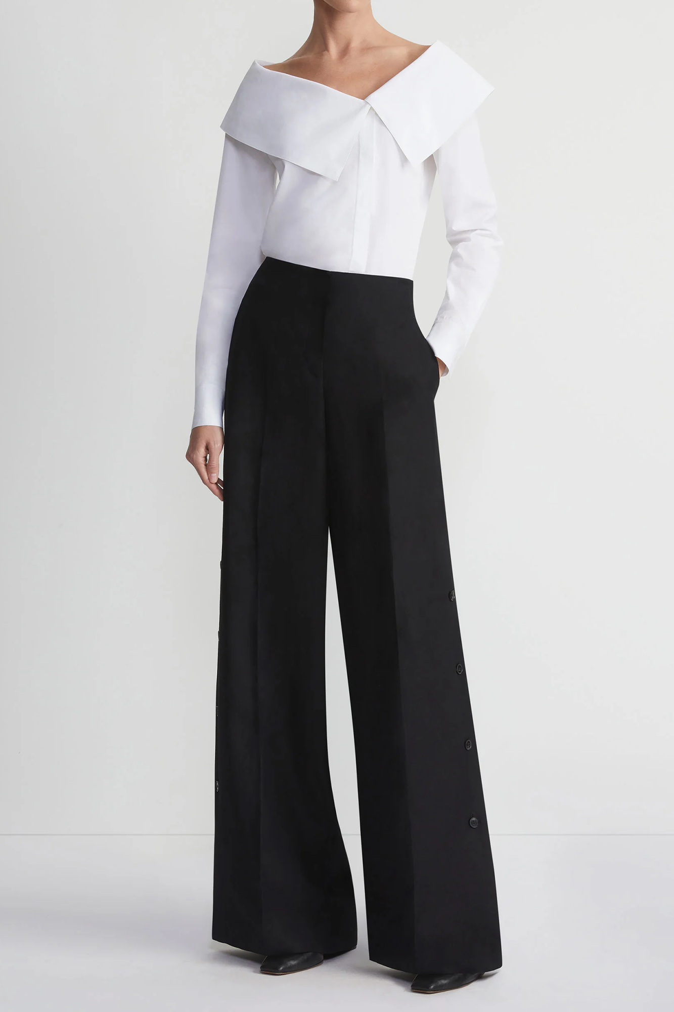 Organic Cotton Poplin Portrait Collar Shirt