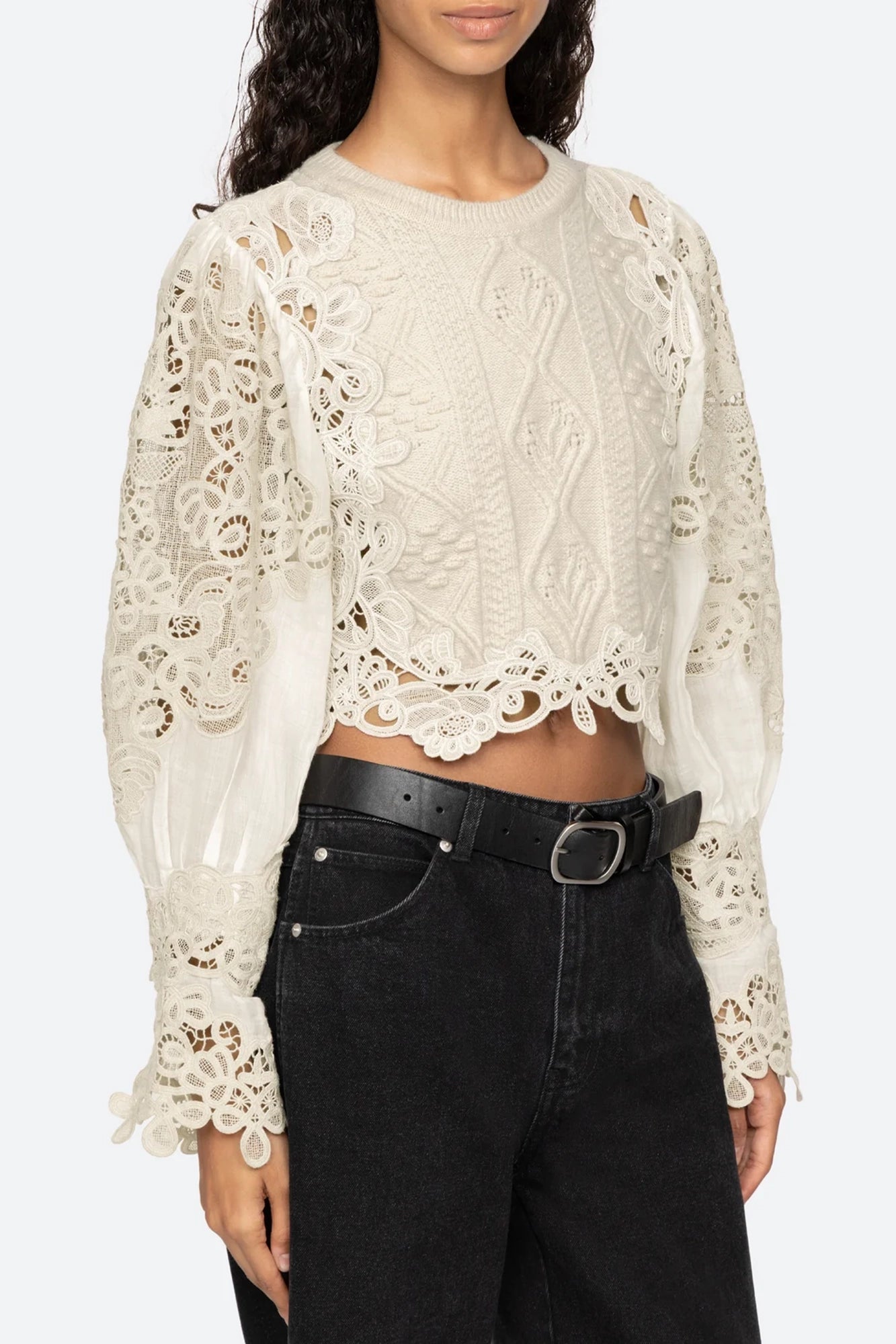 Vania Lace Combo Sweater