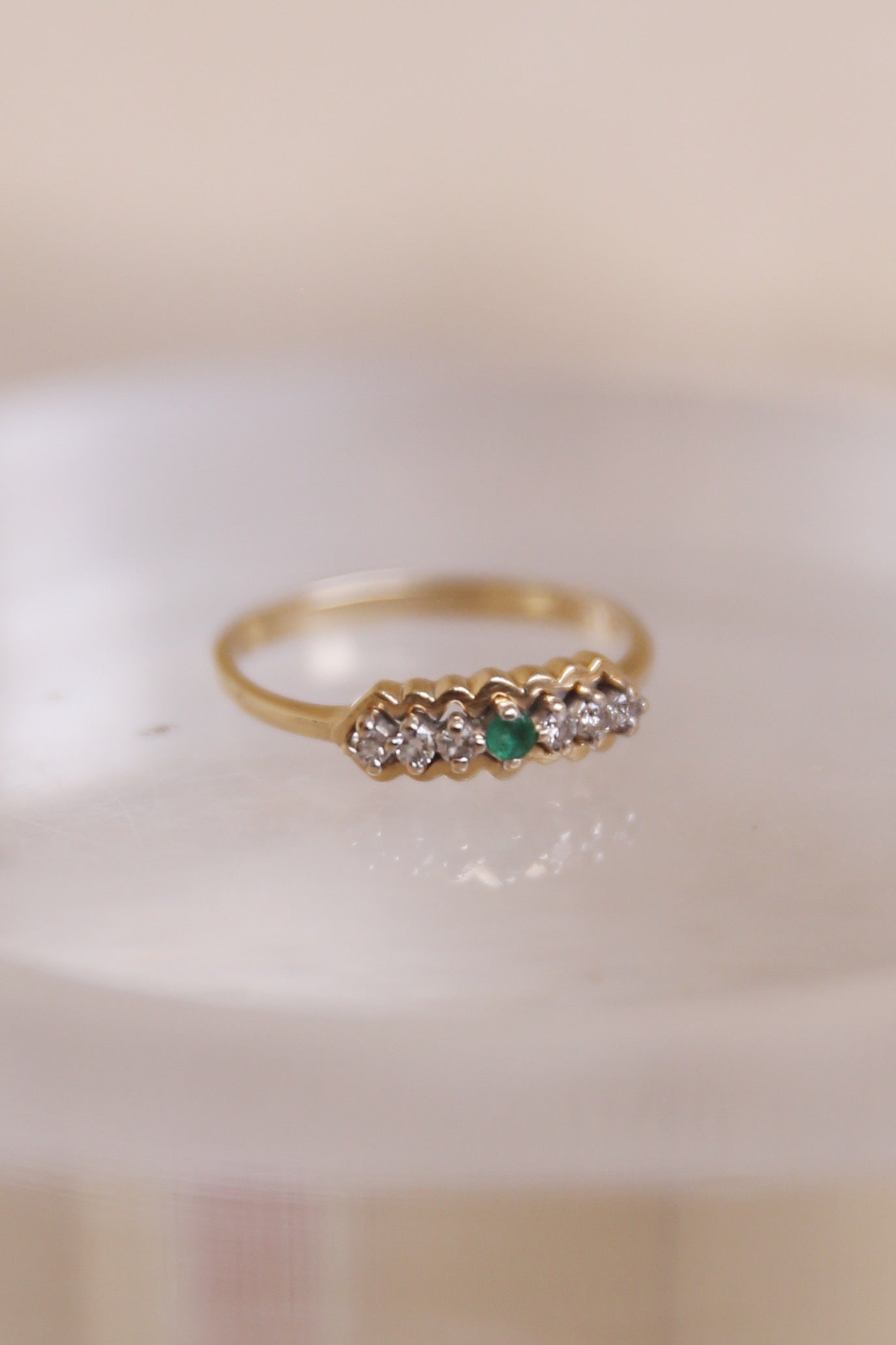Stacker Diamond Emerald Ring