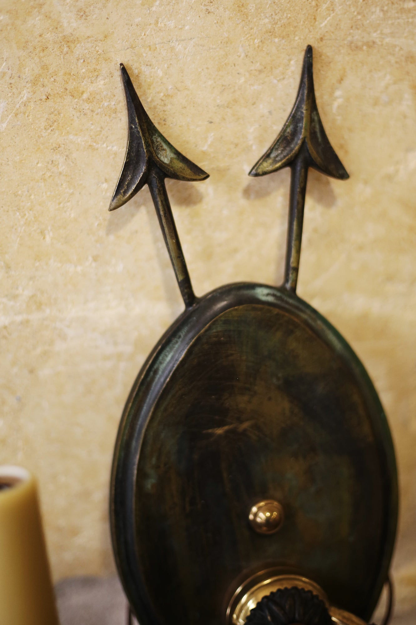 PAIR Vintage Bronze Arrow Sconces
