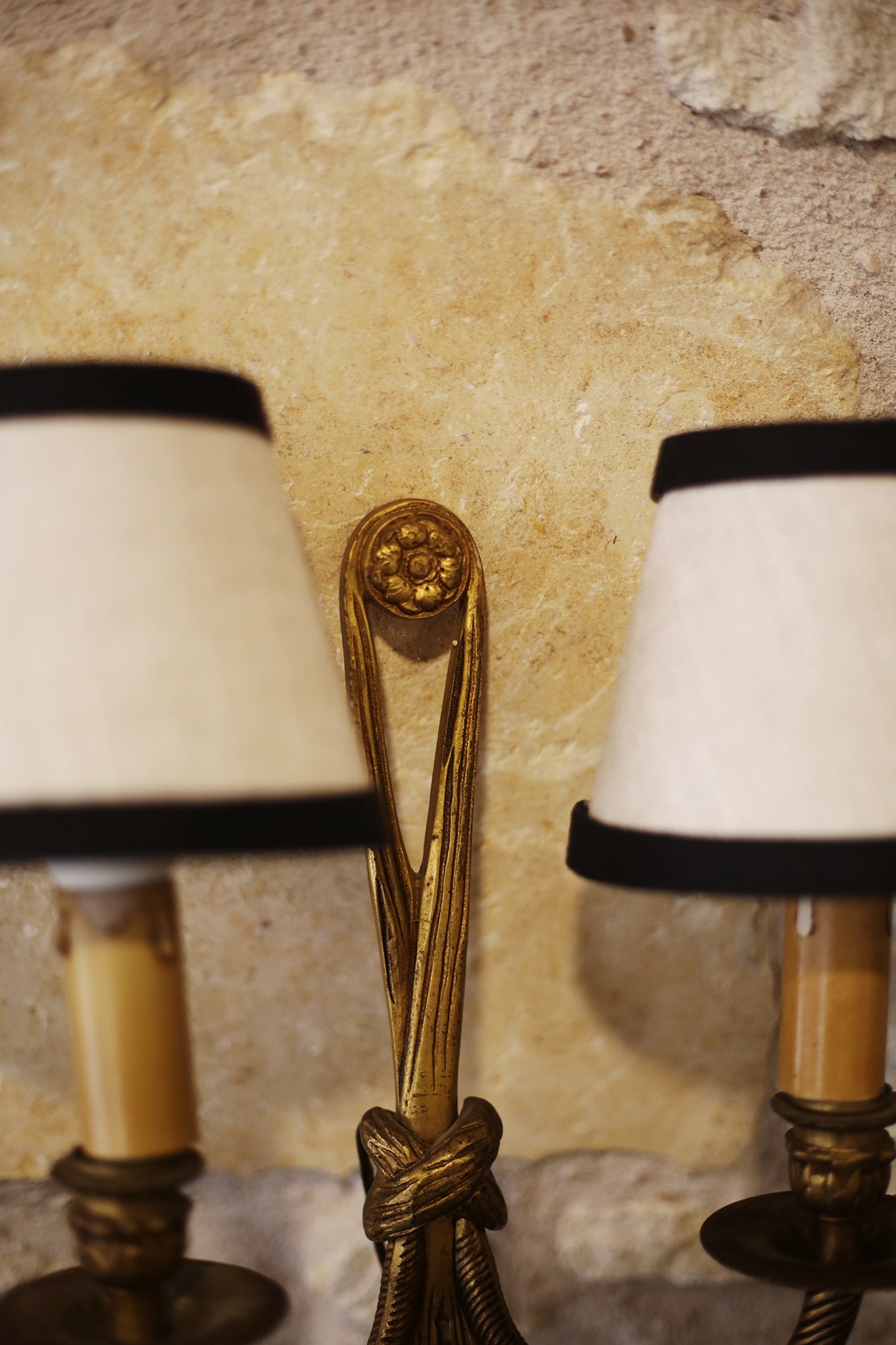 PAIR - Vintage Navy and White Rope Sconces