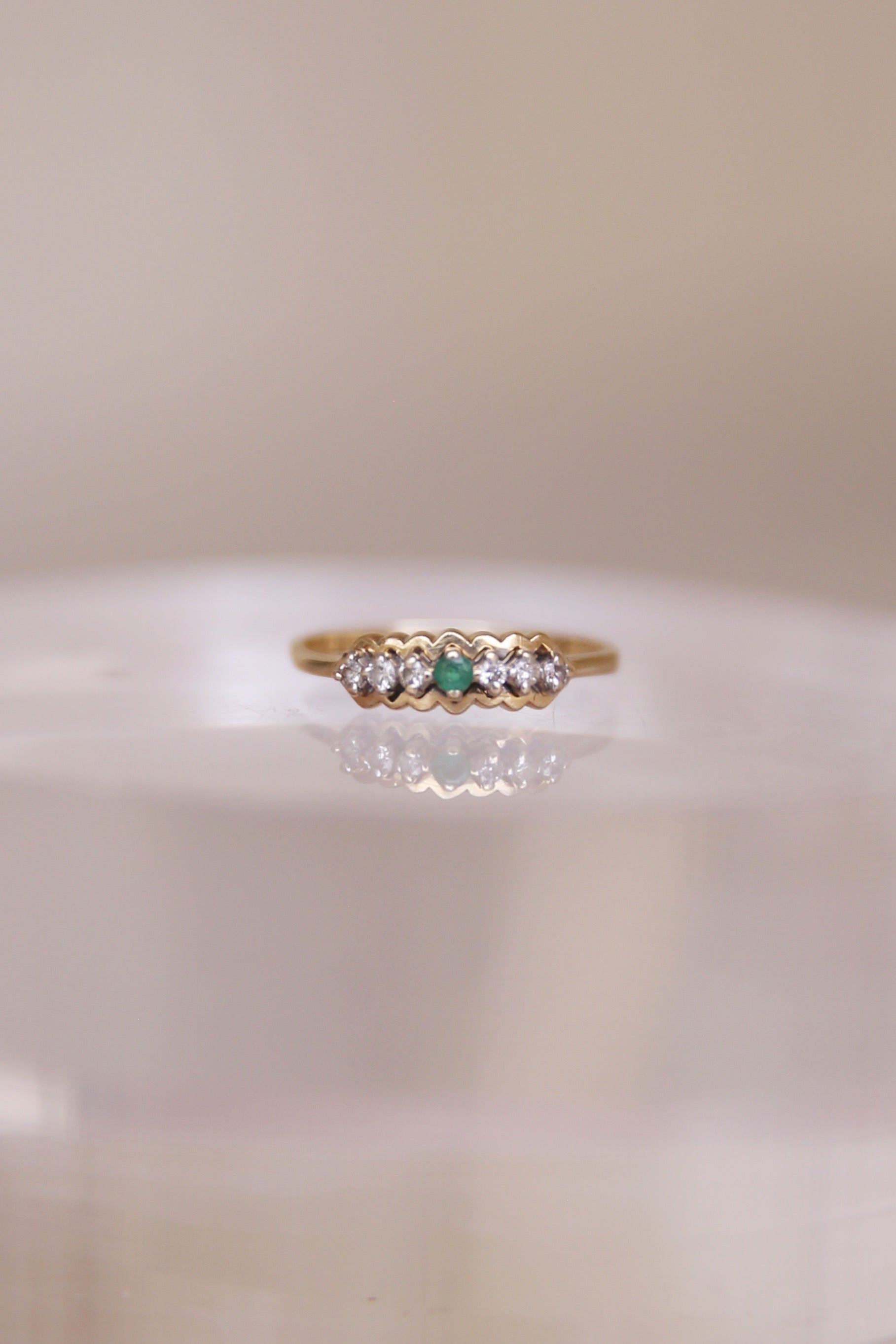 Stacker Diamond Emerald Ring