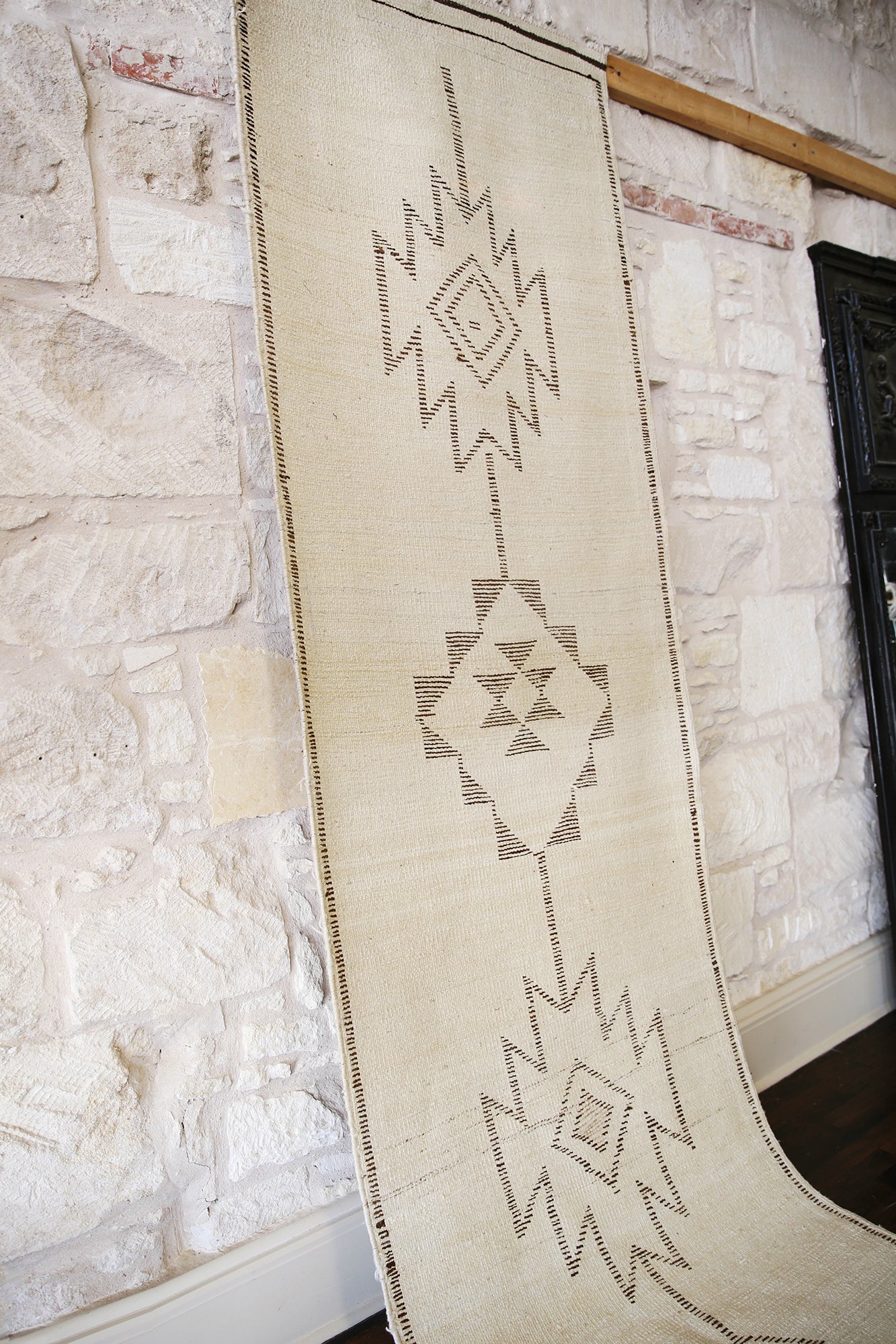 Vintage Turkish Neutral Southwestern Runner - 11'2" x 3'7"